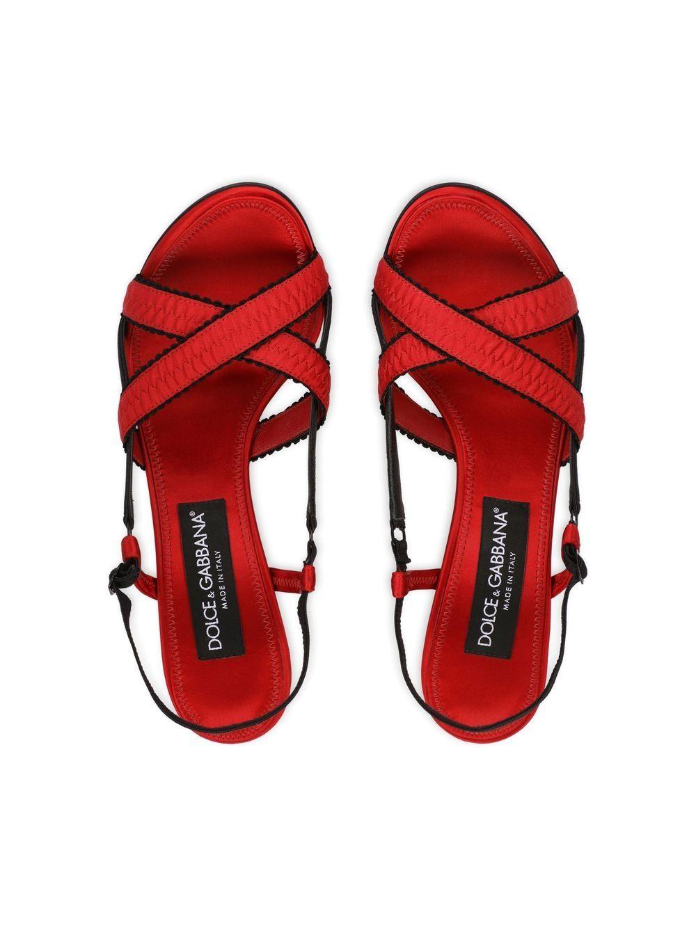 105mm crossover-strap satin sandals Product Image