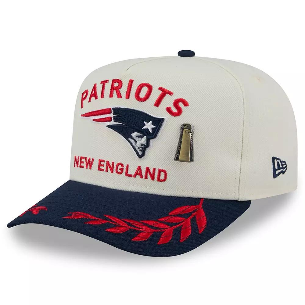 Mens New Era Cream/Navy New England Patriots 2025 NFL Draft A-Frame 59FIFTY Fitted Hat Product Image