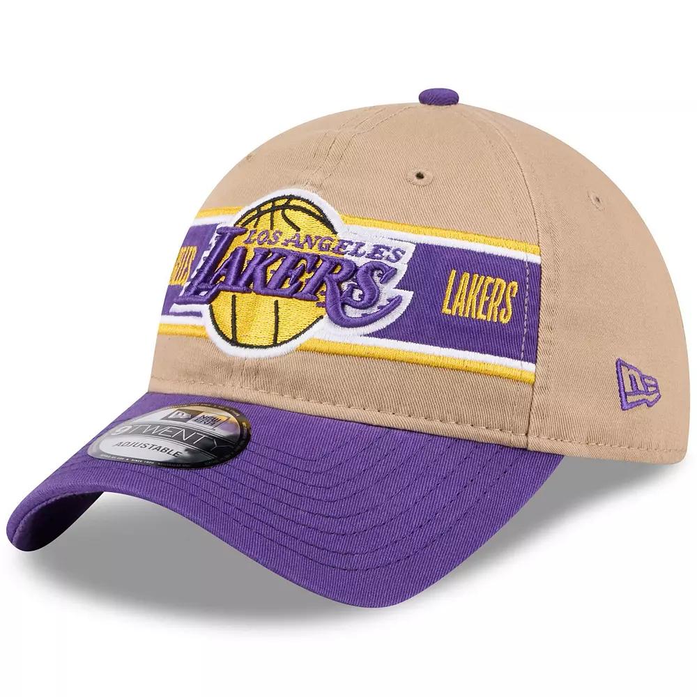 Men's New Era Tan/Purple Los Angeles Lakers 2024 NBA Draft 9TWENTY Adjustable Hat, Team Product Image