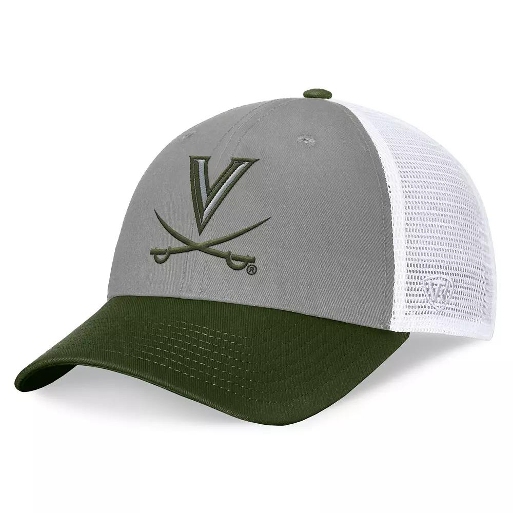 Men's Top of the World Gray/Green Washington State Cougars OHT Military Appreciation Badge Trucker Adjustable Hat, Wsc Grey Product Image