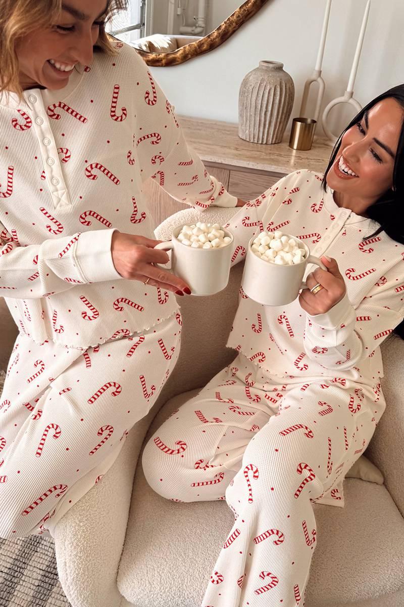 Candy Cane Waffle Sleep Set Product Image