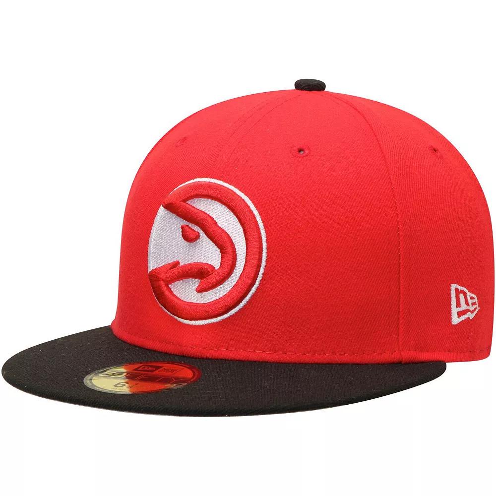 Men's New Era Red/Black Atlanta Hawks Official Team Color 2Tone 59FIFTY Fitted Hat,  Product Image