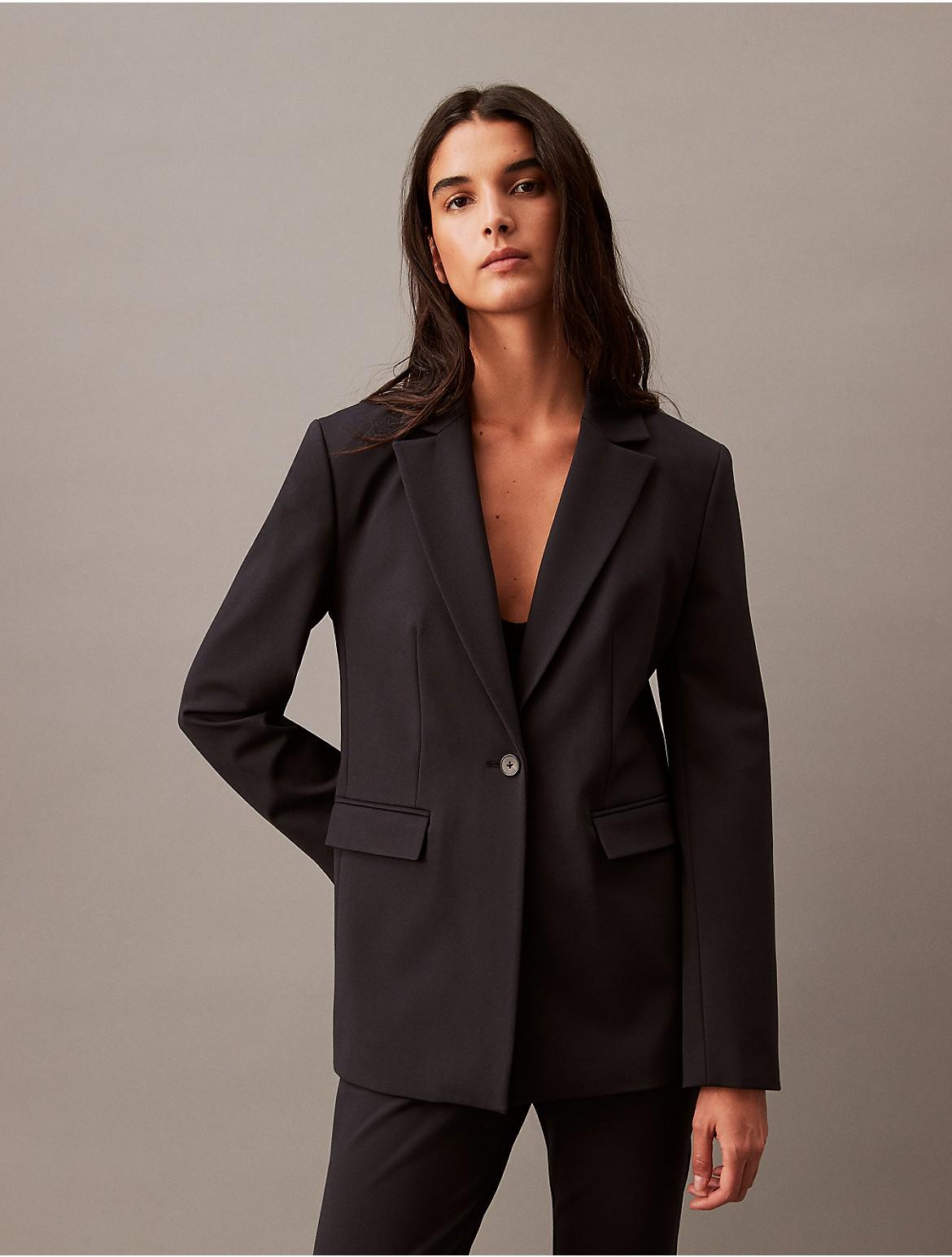 Calvin Klein Womens Ponte Blazer - Blue Product Image