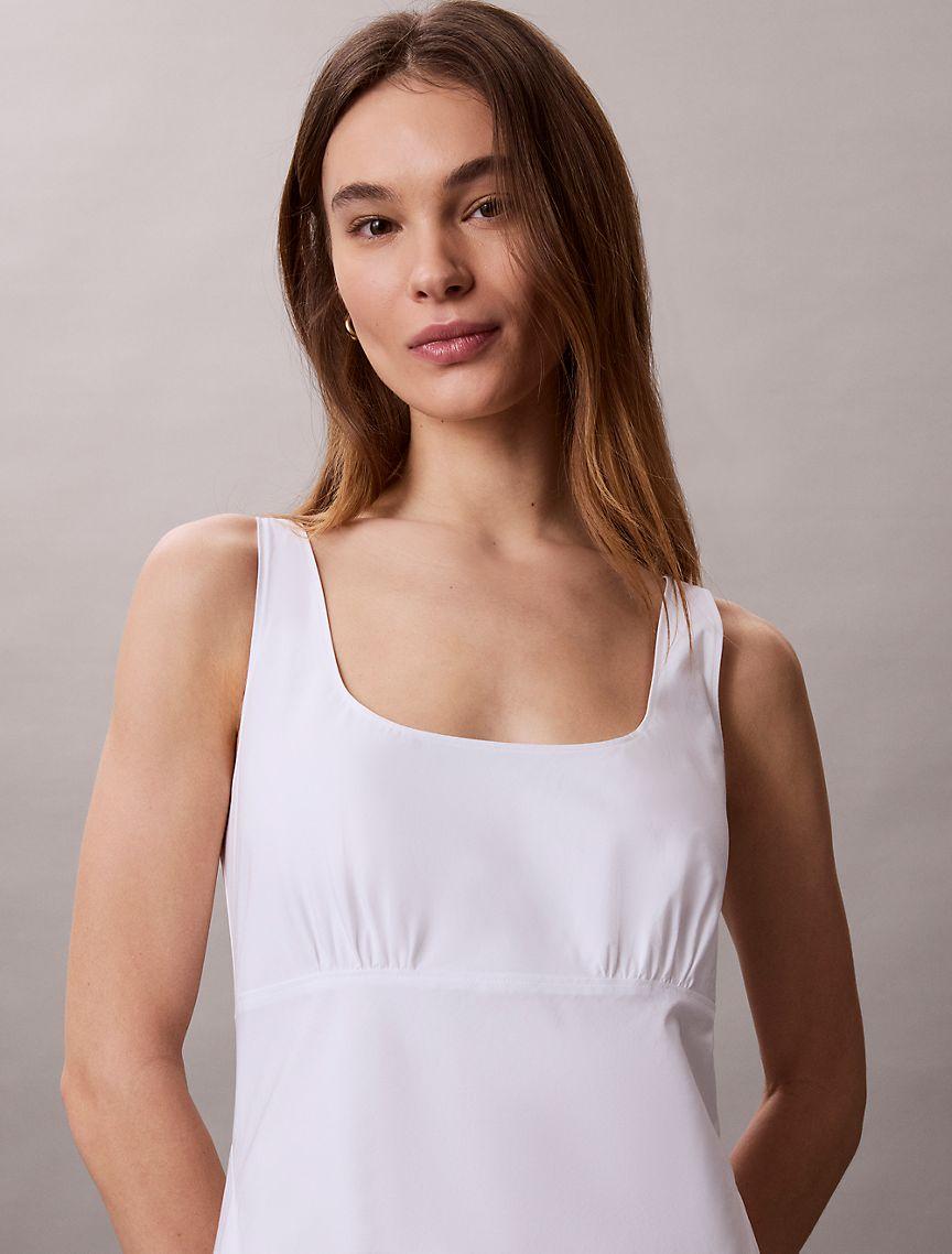 Cotton Poplin Sleeveless Midi Dress Product Image