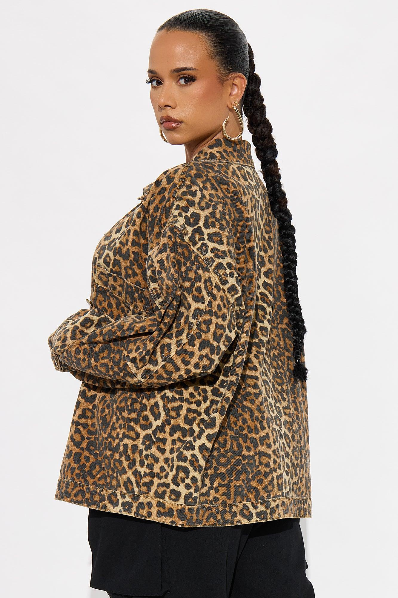 Cameron Oversized Leopard Jacket - Brown/combo Female Product Image