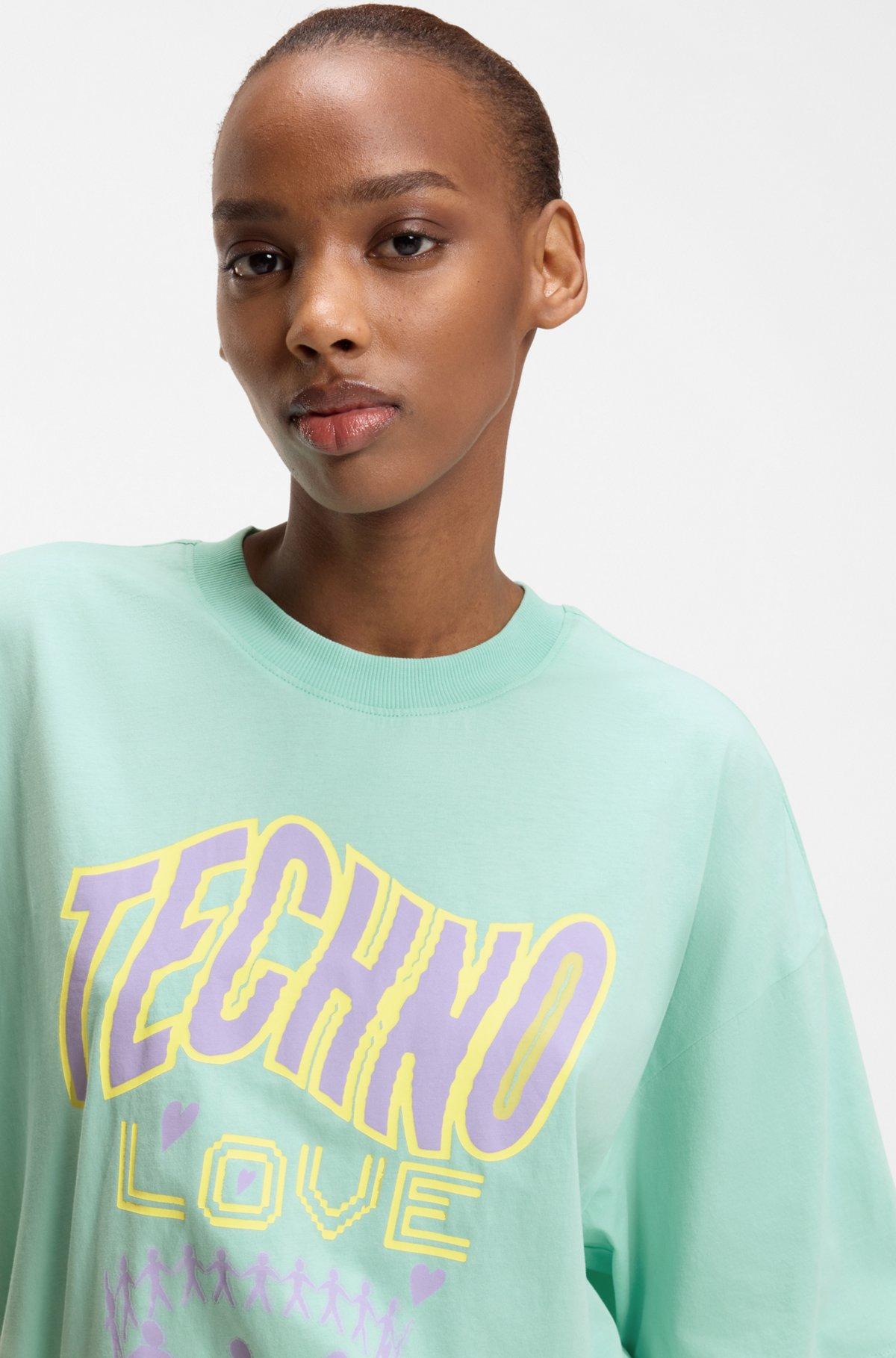 Cotton-jersey T-shirt with printed artwork Product Image