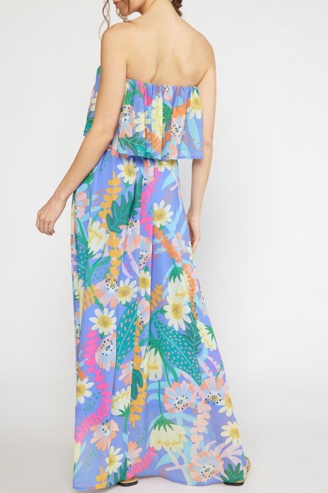 Strapless Tropical Print Maxi Product Image