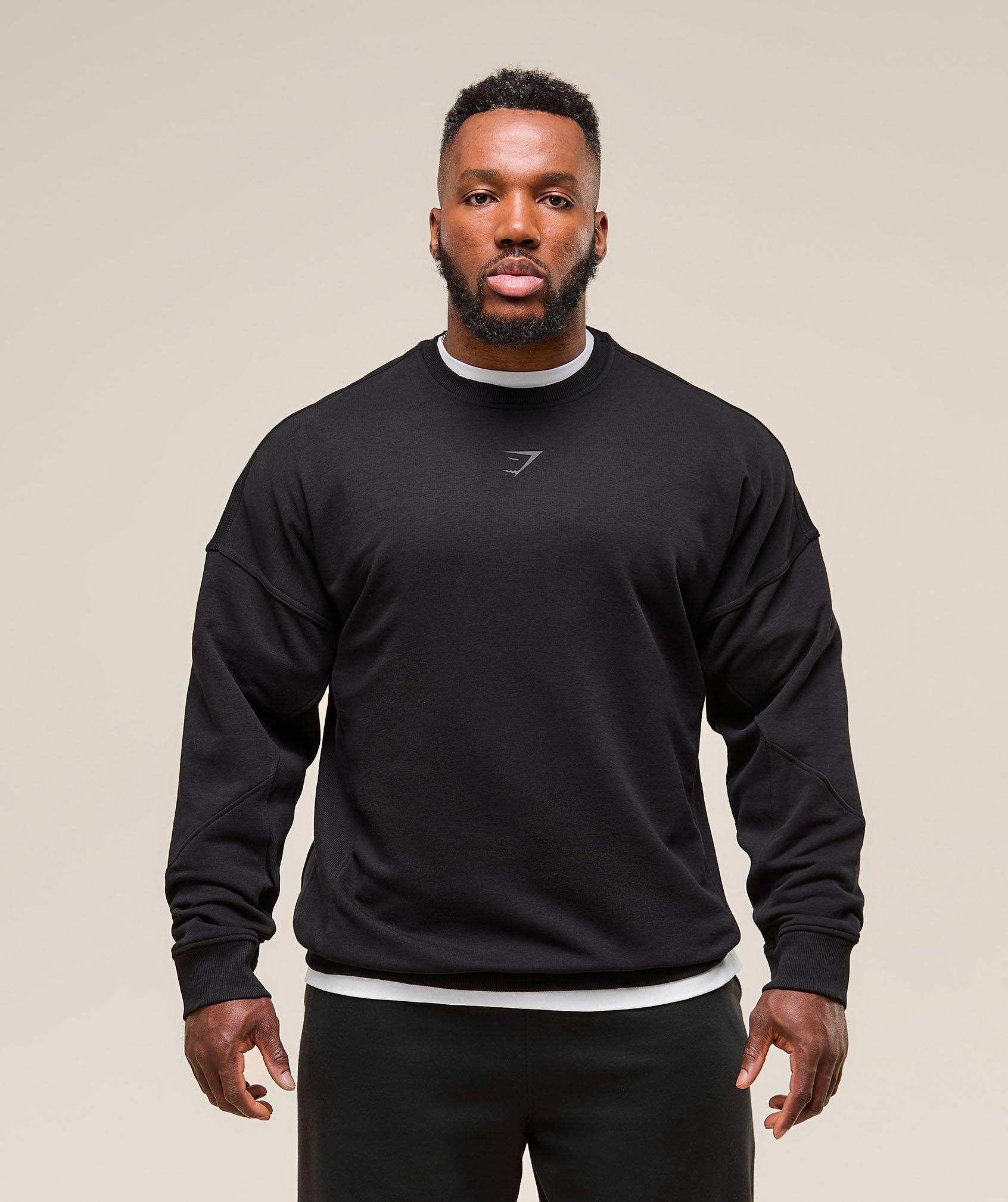 Gymshark Power Crew - Black Male Product Image
