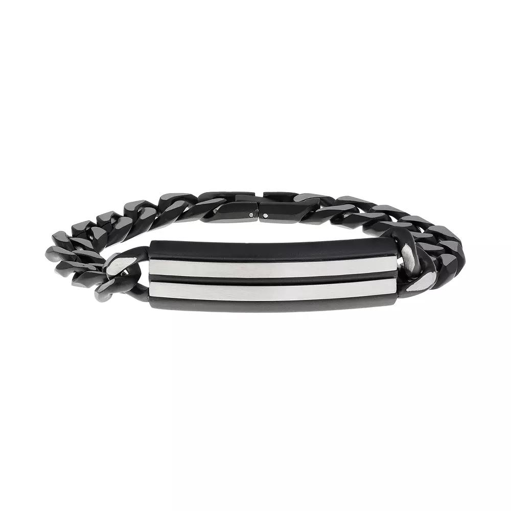 LYNX Men's Stainless Steel Curb Chain Bracelet, Size: 9 Product Image