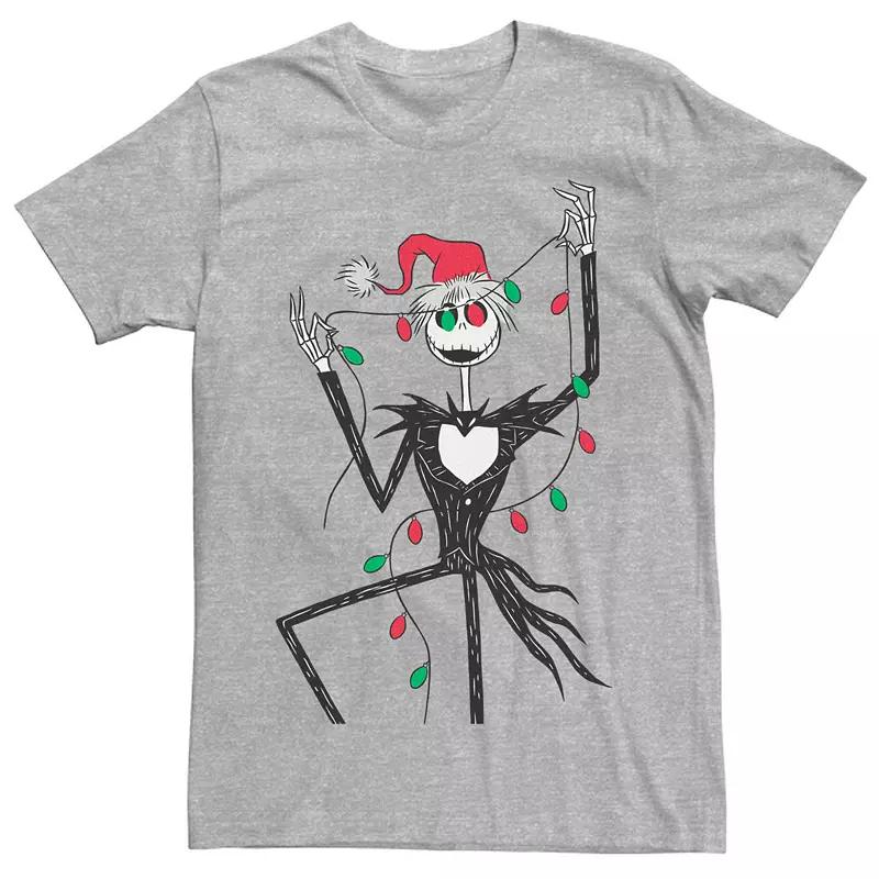 Men's Nightmare Before Christmas Jack Red And Green Christmas Lights Tee,  Product Image