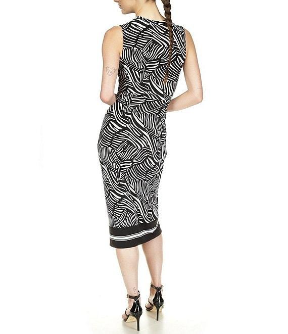 Michael Kors Printed Crew Neckline Sleeveless Midi Dress Product Image