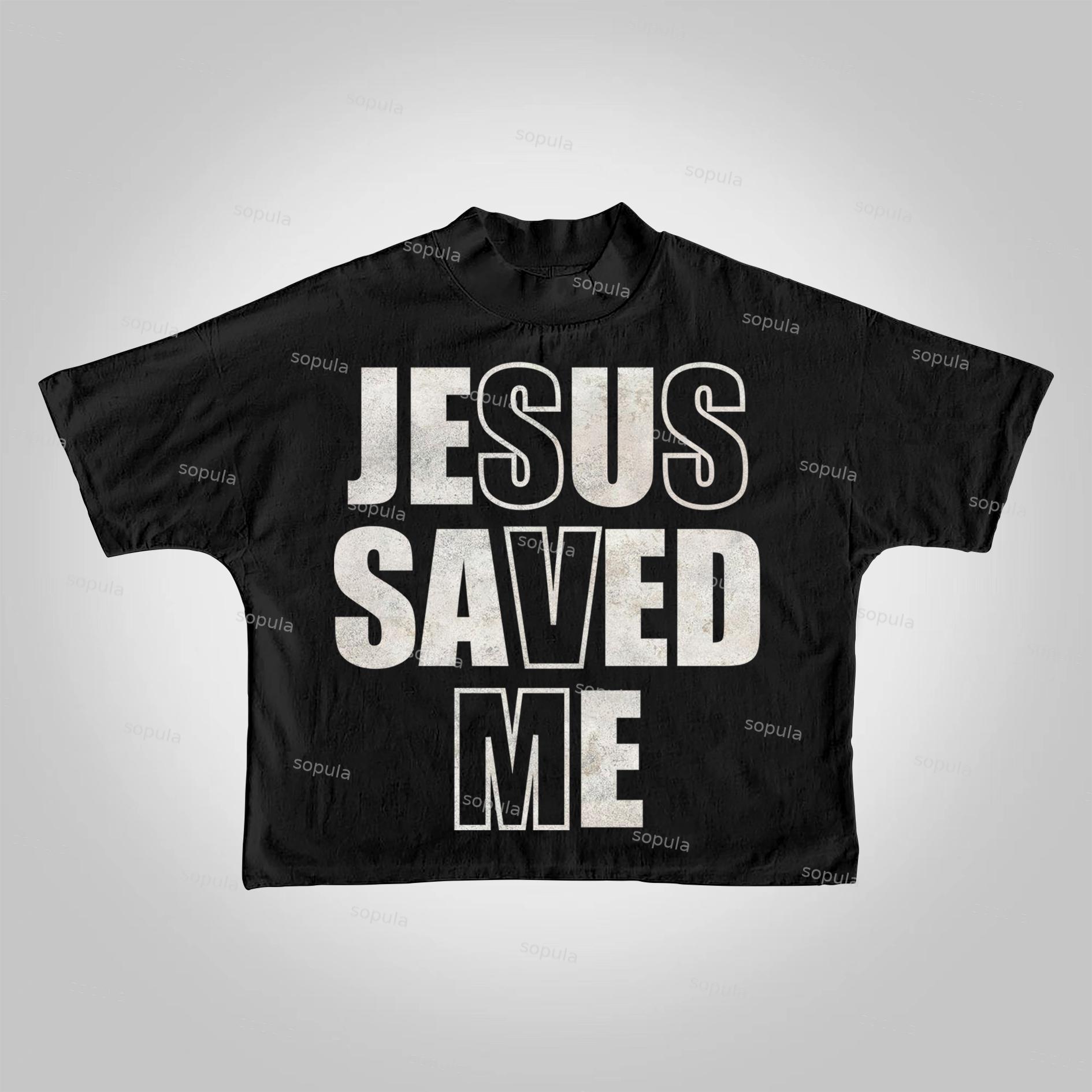 Sopula Jesus Saved Me Graphics Cropped T-Shirts Product Image
