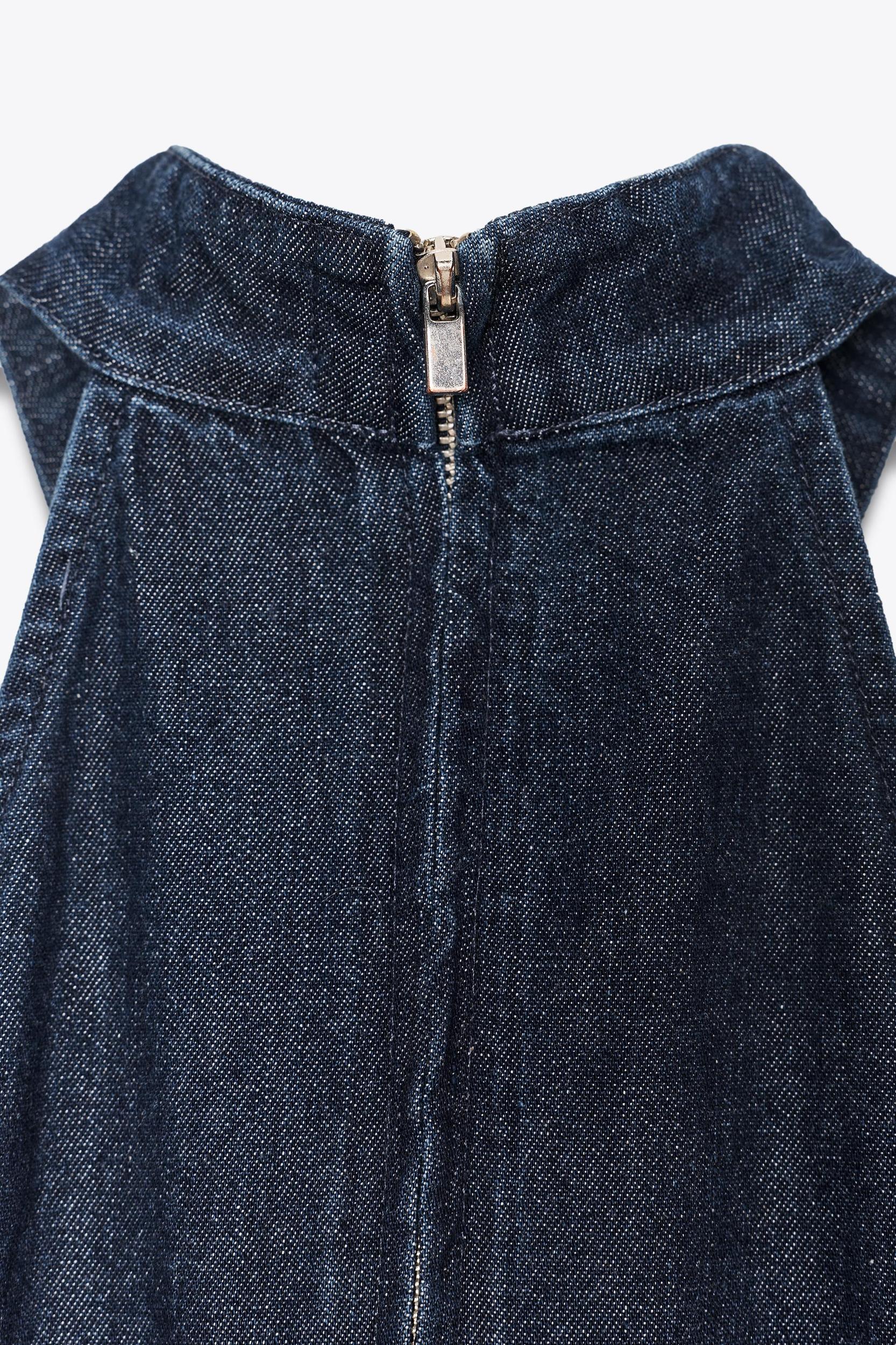 TRF HALTER DENIM DRESS Product Image