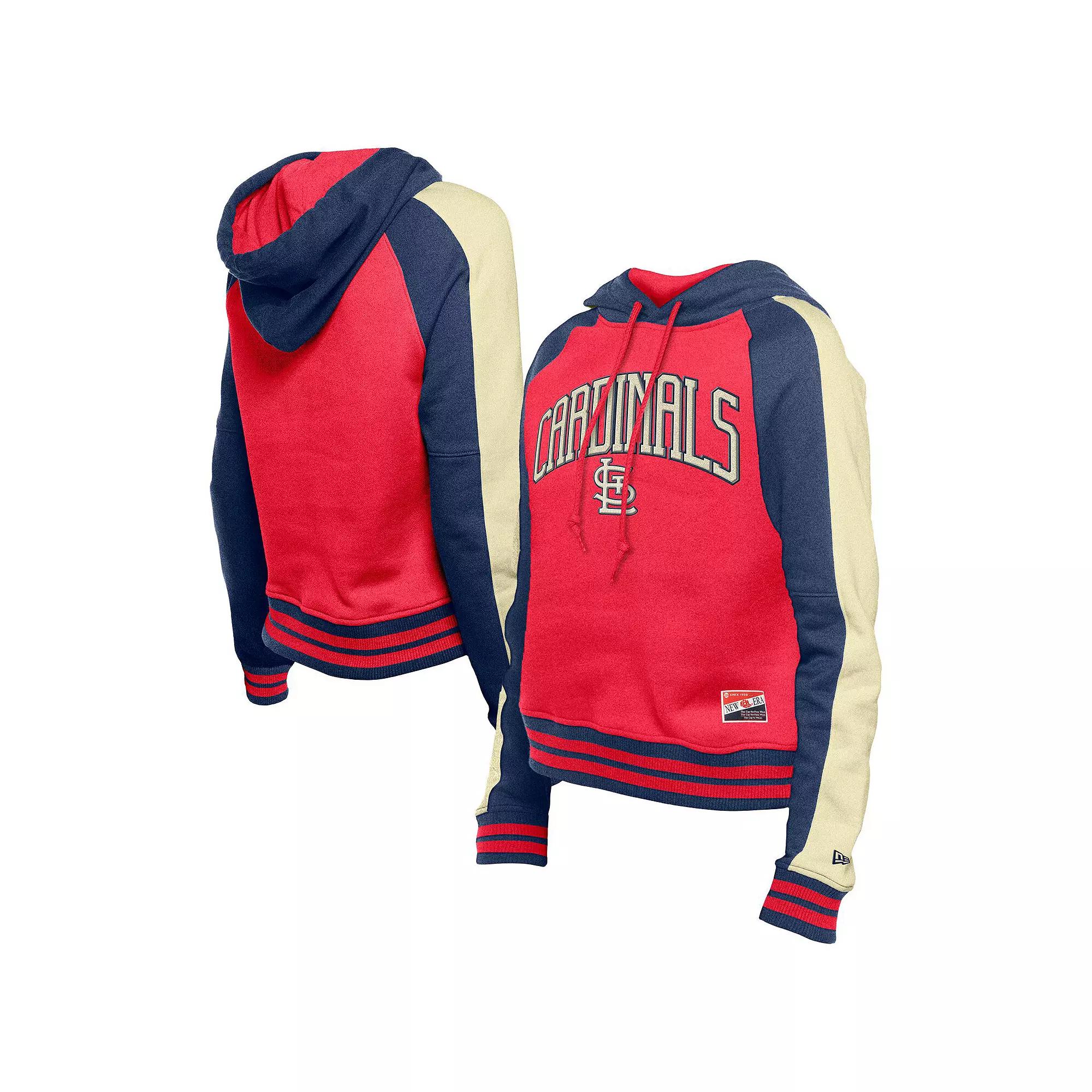 Women's New Era  Red St. Louis Cardinals Cooperstown Collection Cropped Raglan Pullover Hoodie, Size: Medium Product Image
