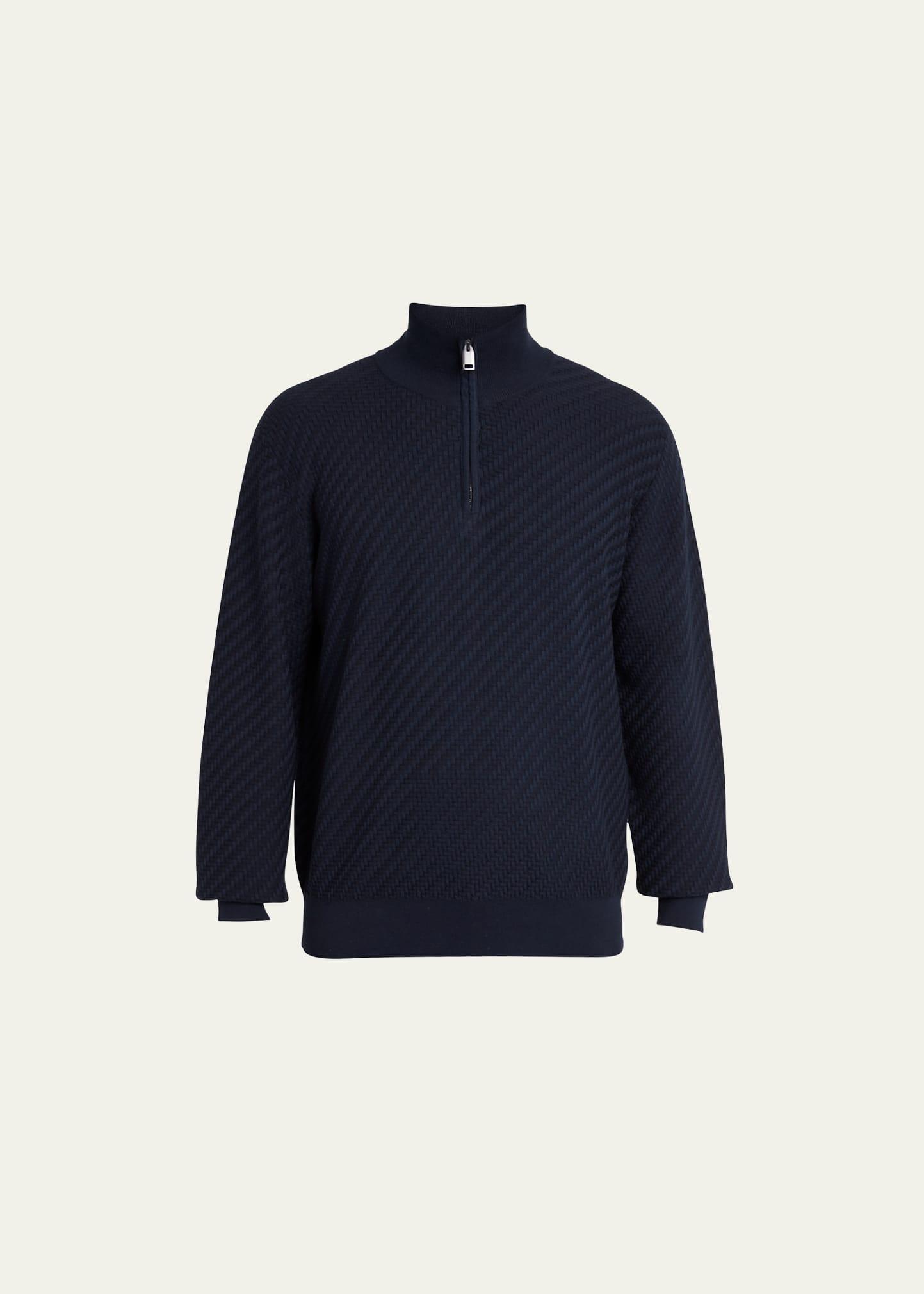 Mens Cotton-Silk Blend Quarter-Zip Sweater Product Image