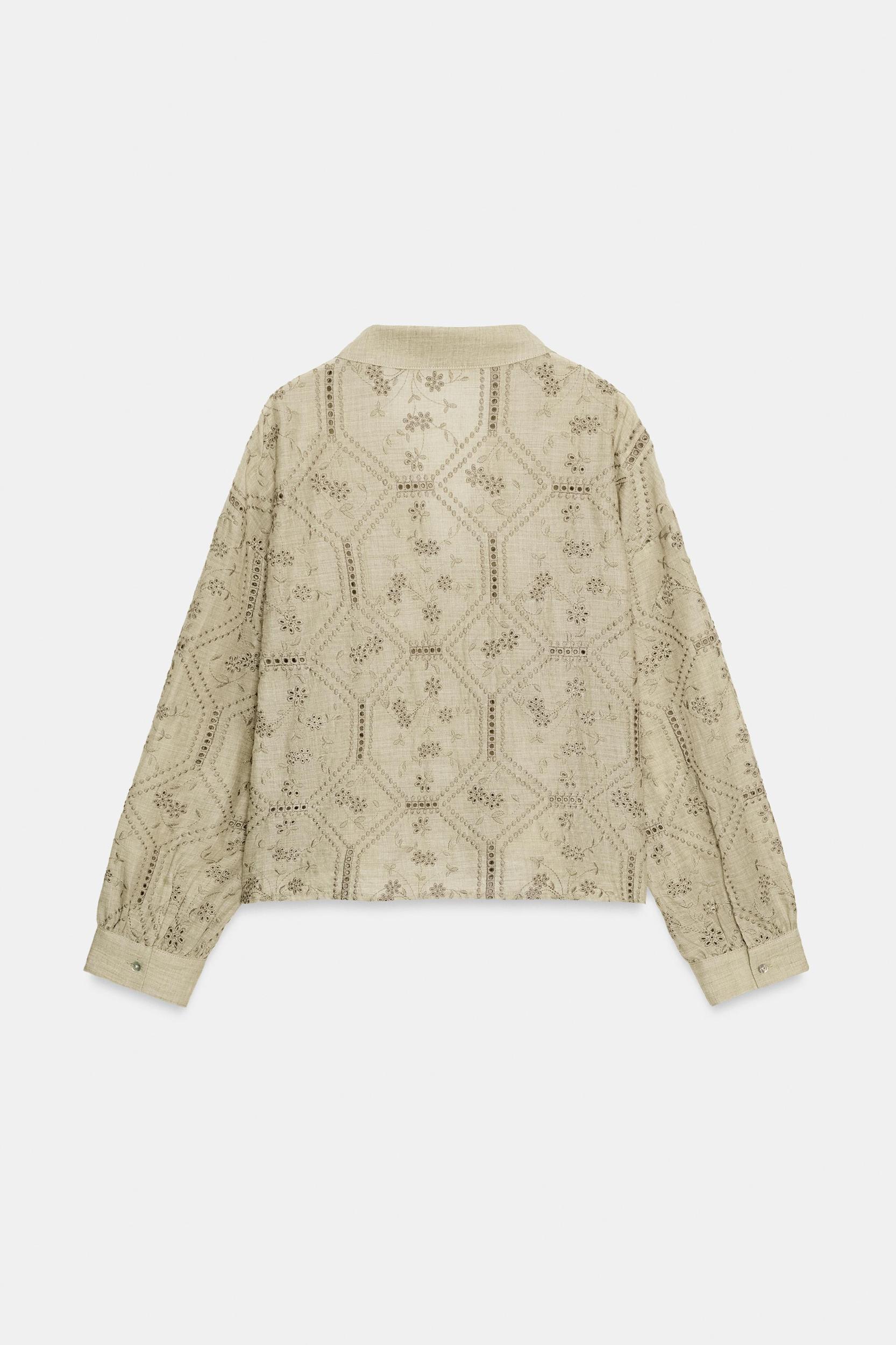EMBROIDERED EYELET SHIRT Product Image