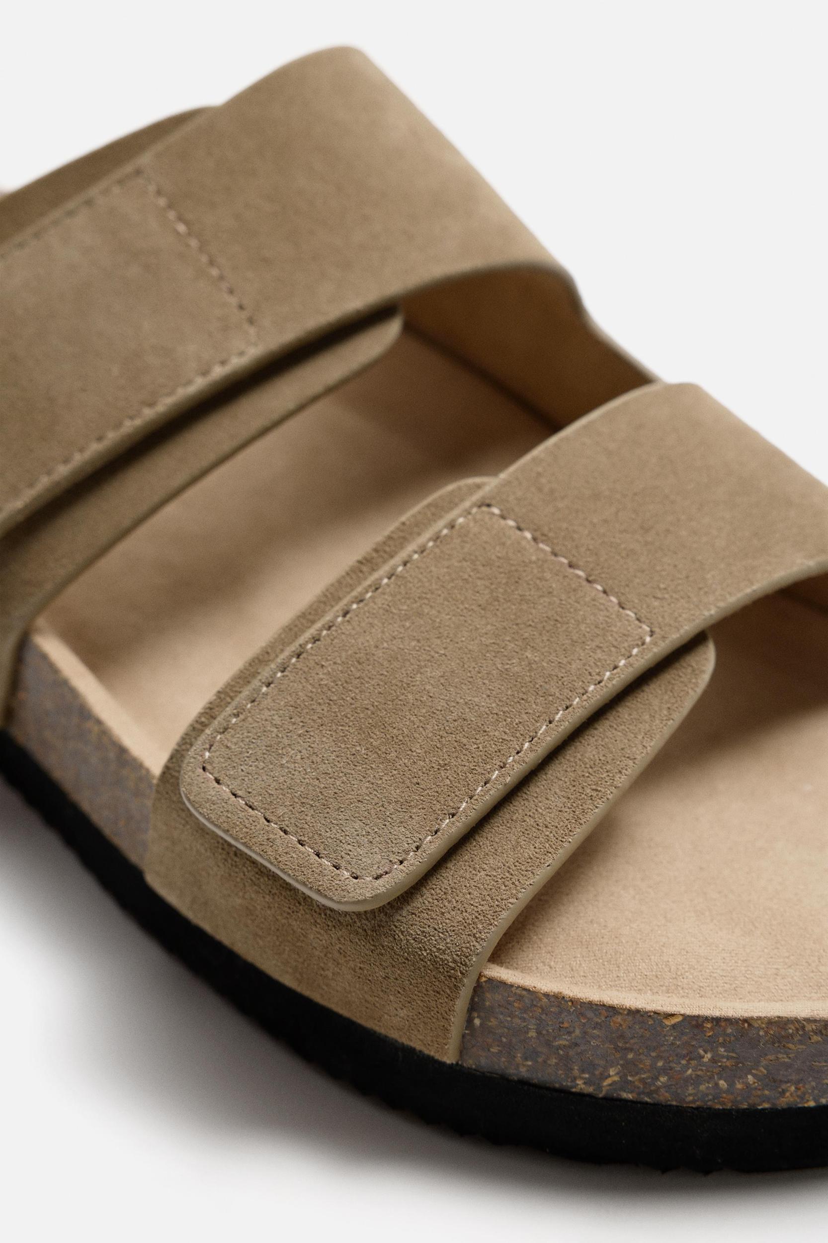 DOUBLE STRAP LEATHER SANDALS Product Image