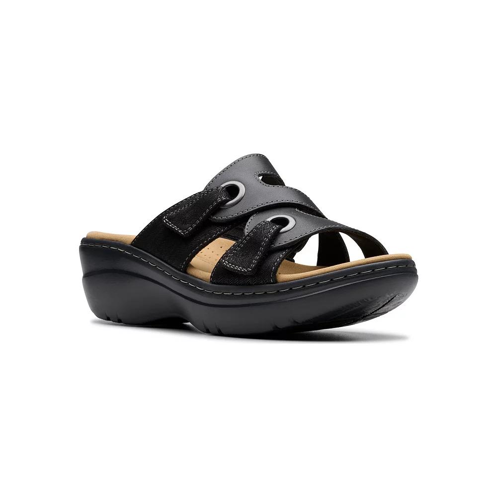 Clarks® Merliah2 Cove Women's Slide Platform Sandals, Size: 5, Black Leather Product Image