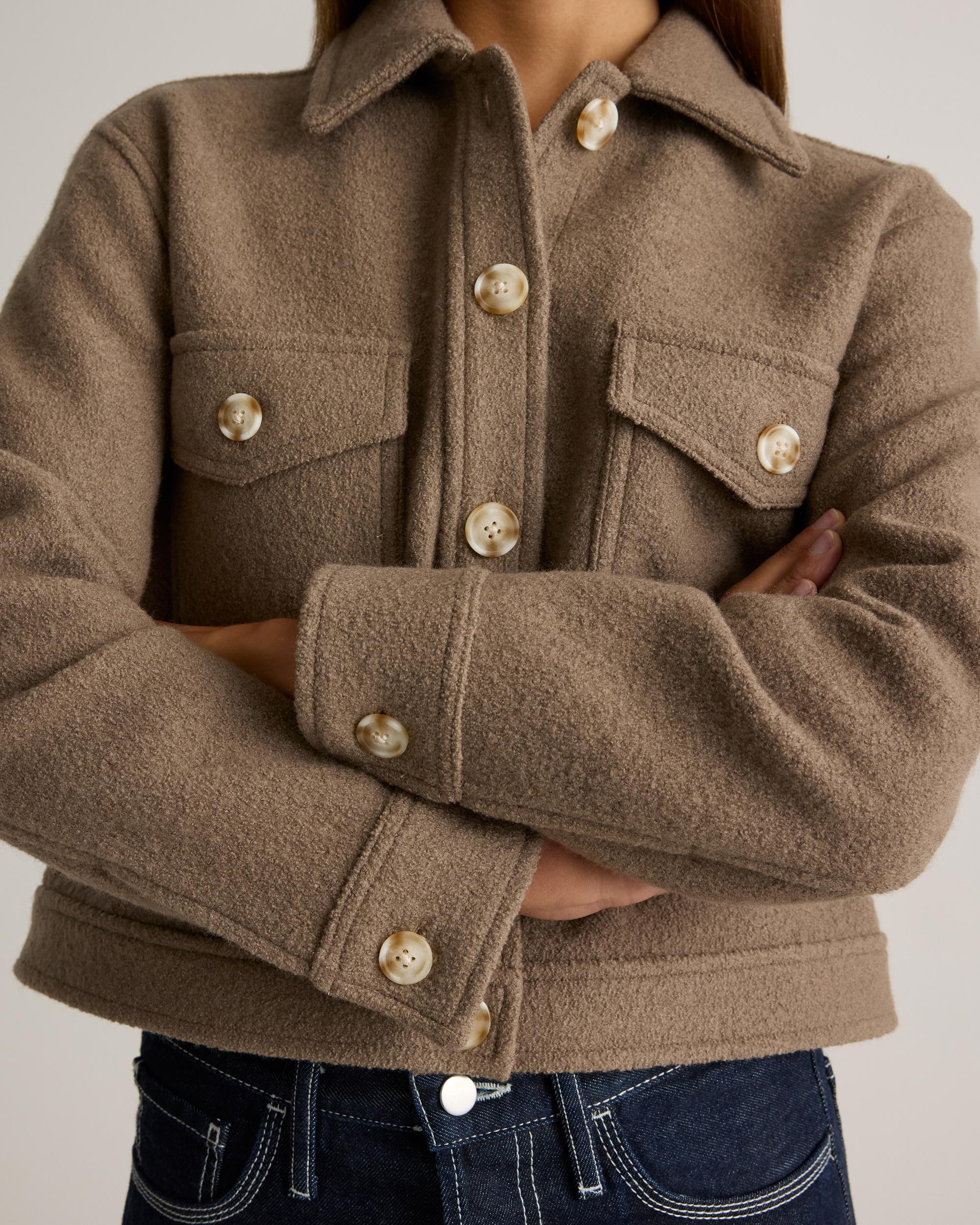 Quince | Women's 100% Merino Wool Cropped Shirt Jacket Product Image