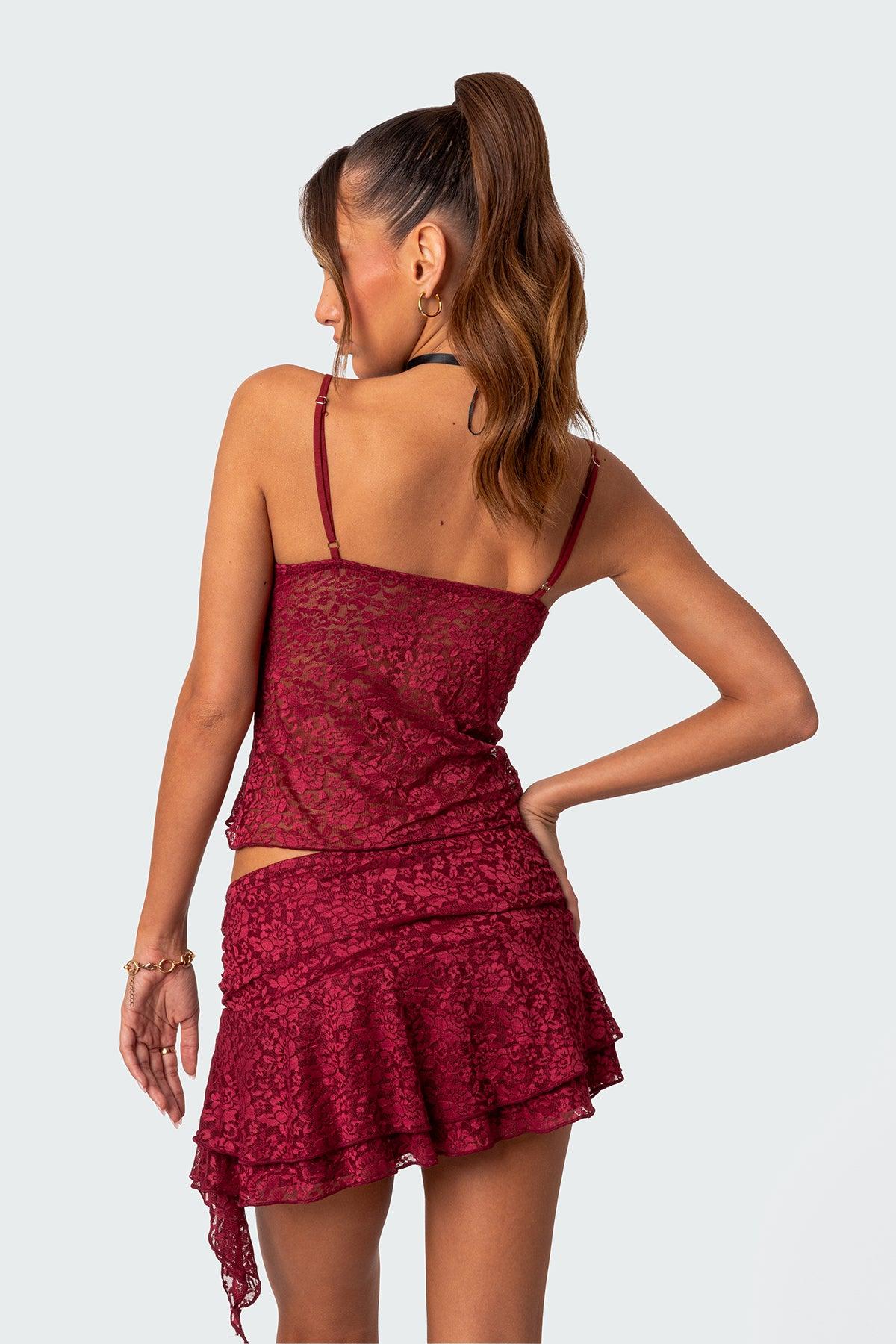 Ruby Sheer Lace Tank Top Product Image