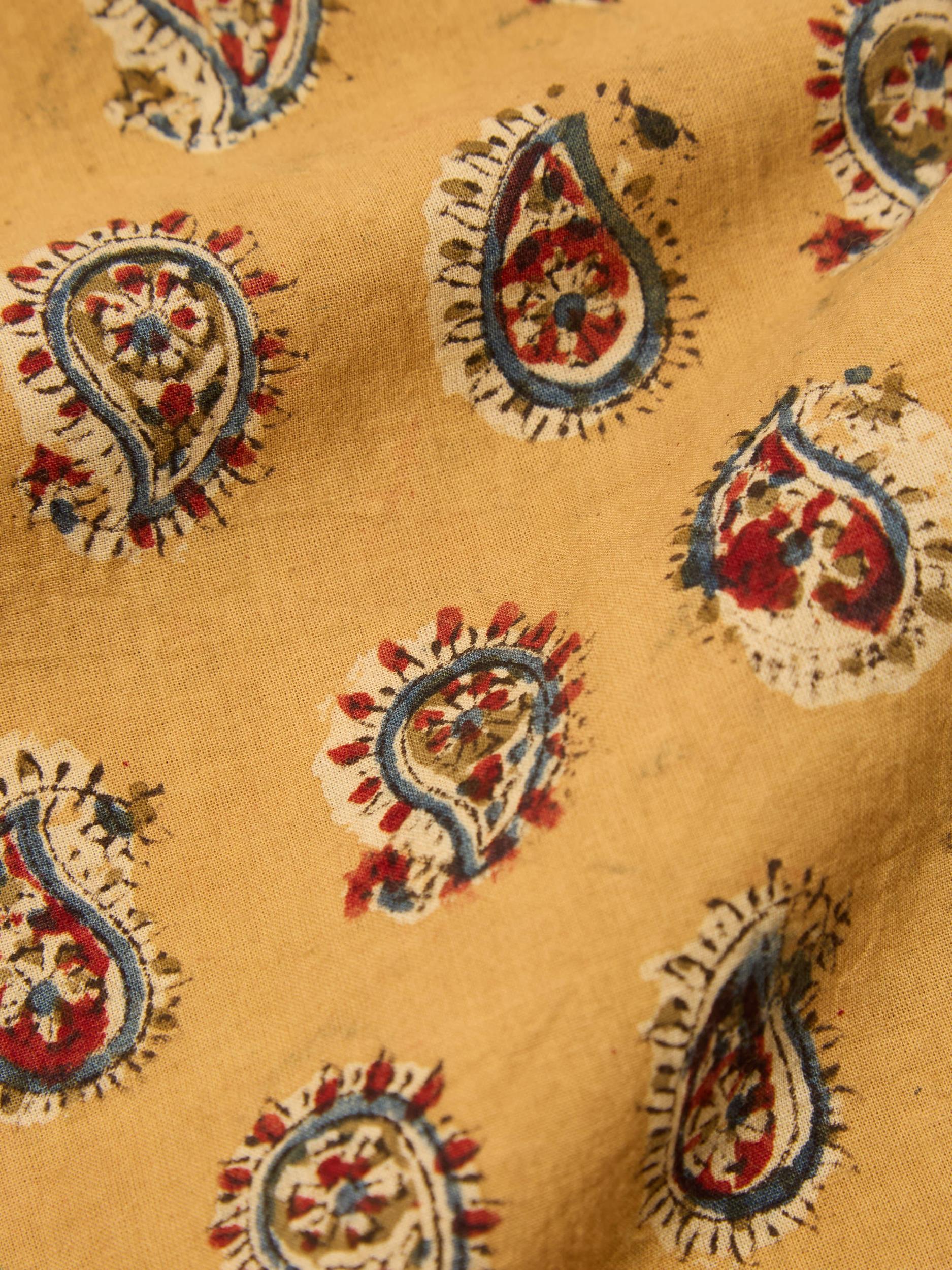 Universal Works Camp Shirt in Camel Kalamkari II Print Product Image