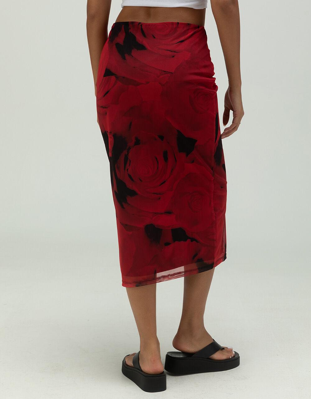 NOSIY MAY Rosa Womens Mesh Ankle Skirt - RED Product Image