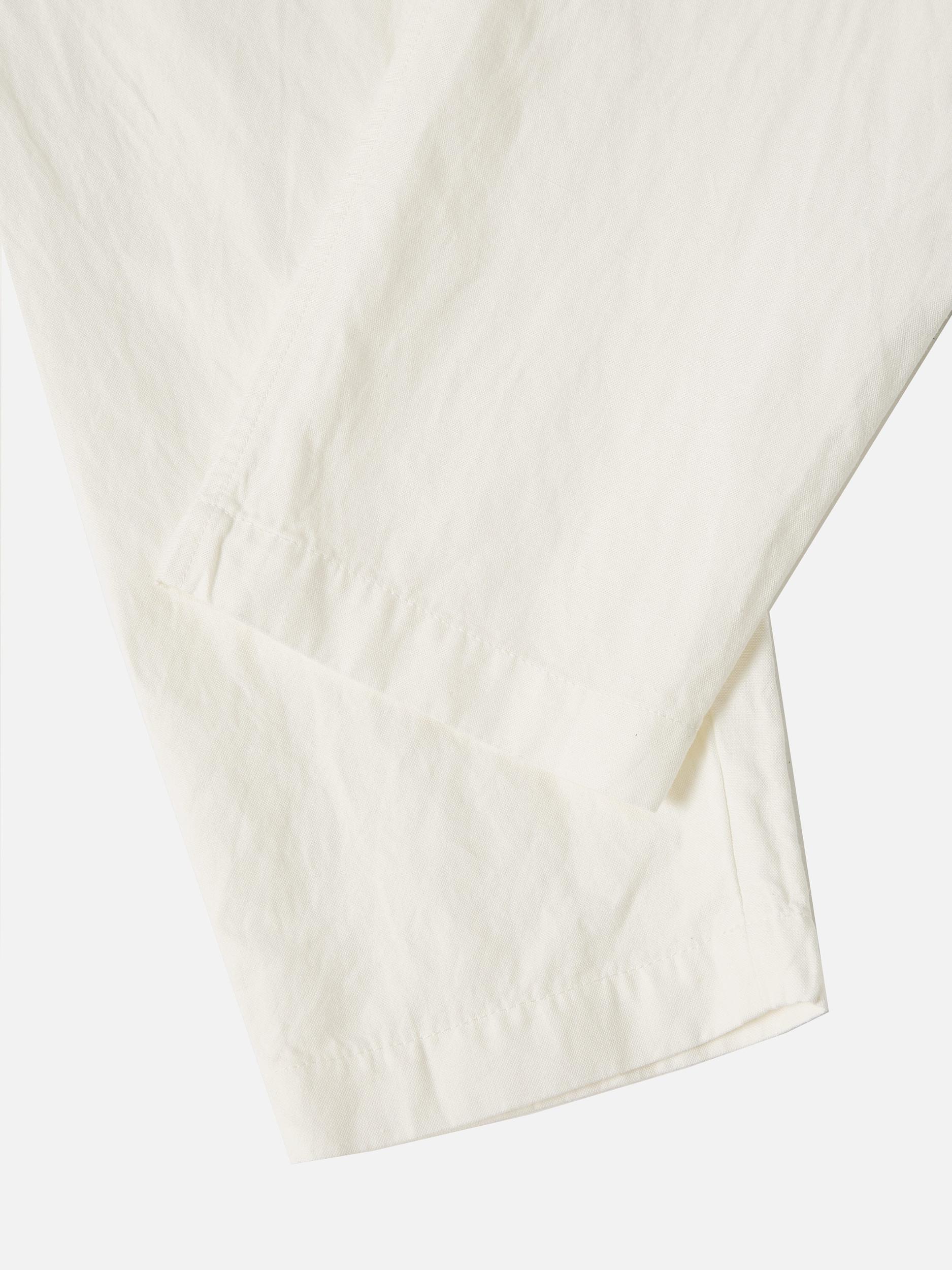 Universal Works Pleated Track Pant in Ecru Slub Linen Weave Product Image