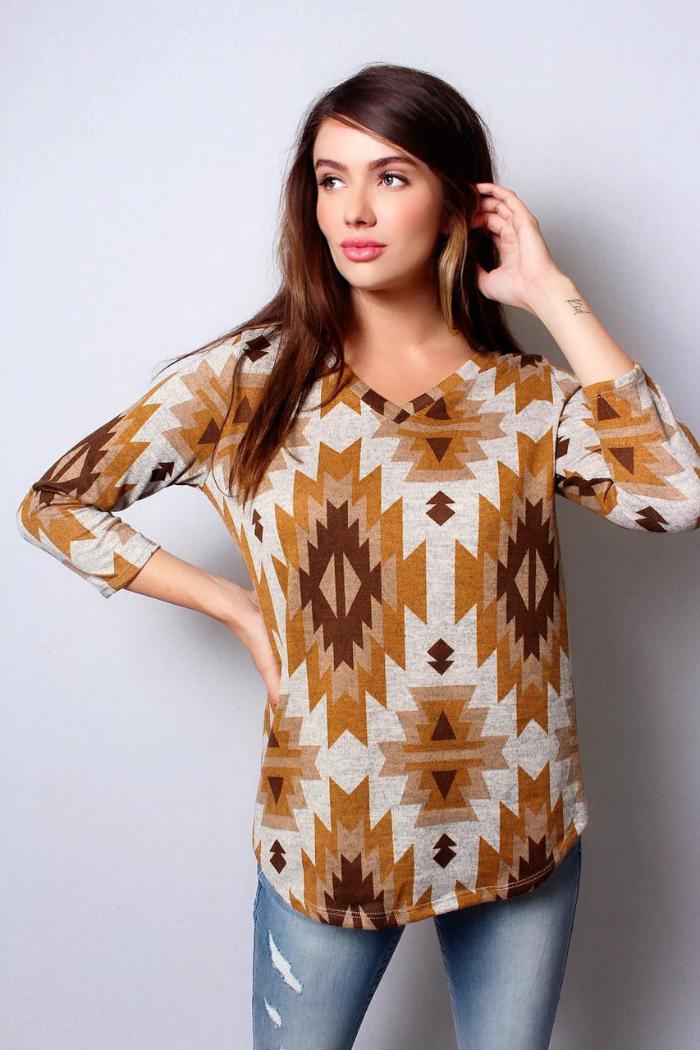 V Neck Stripe Top Product Image