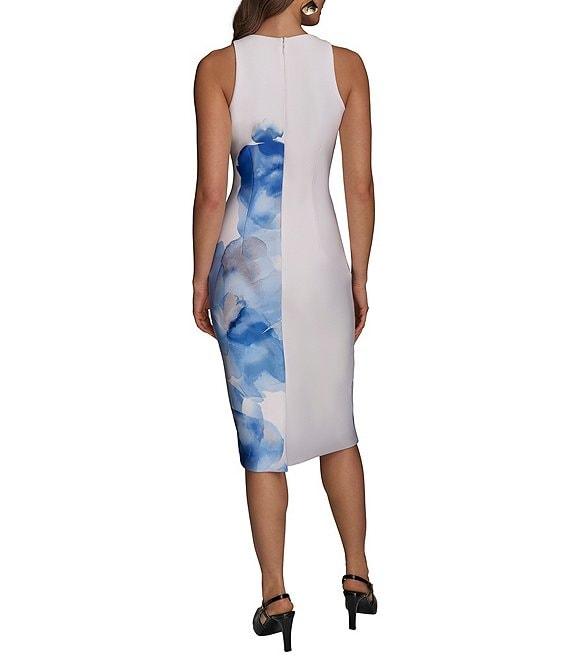 Donna Karan Sleeveless Floral Print Scuba Sheath Dress Product Image