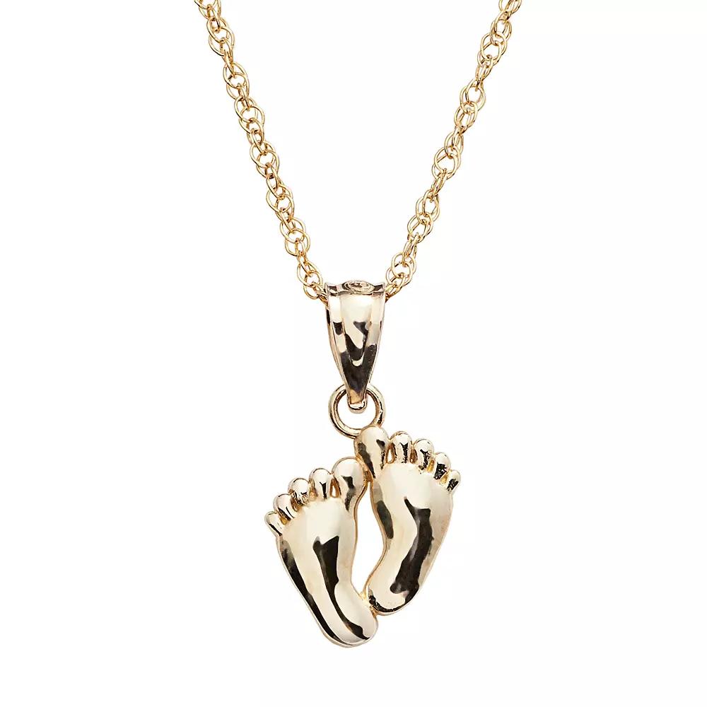 10k Gold Footprint Pendant, Women's Product Image