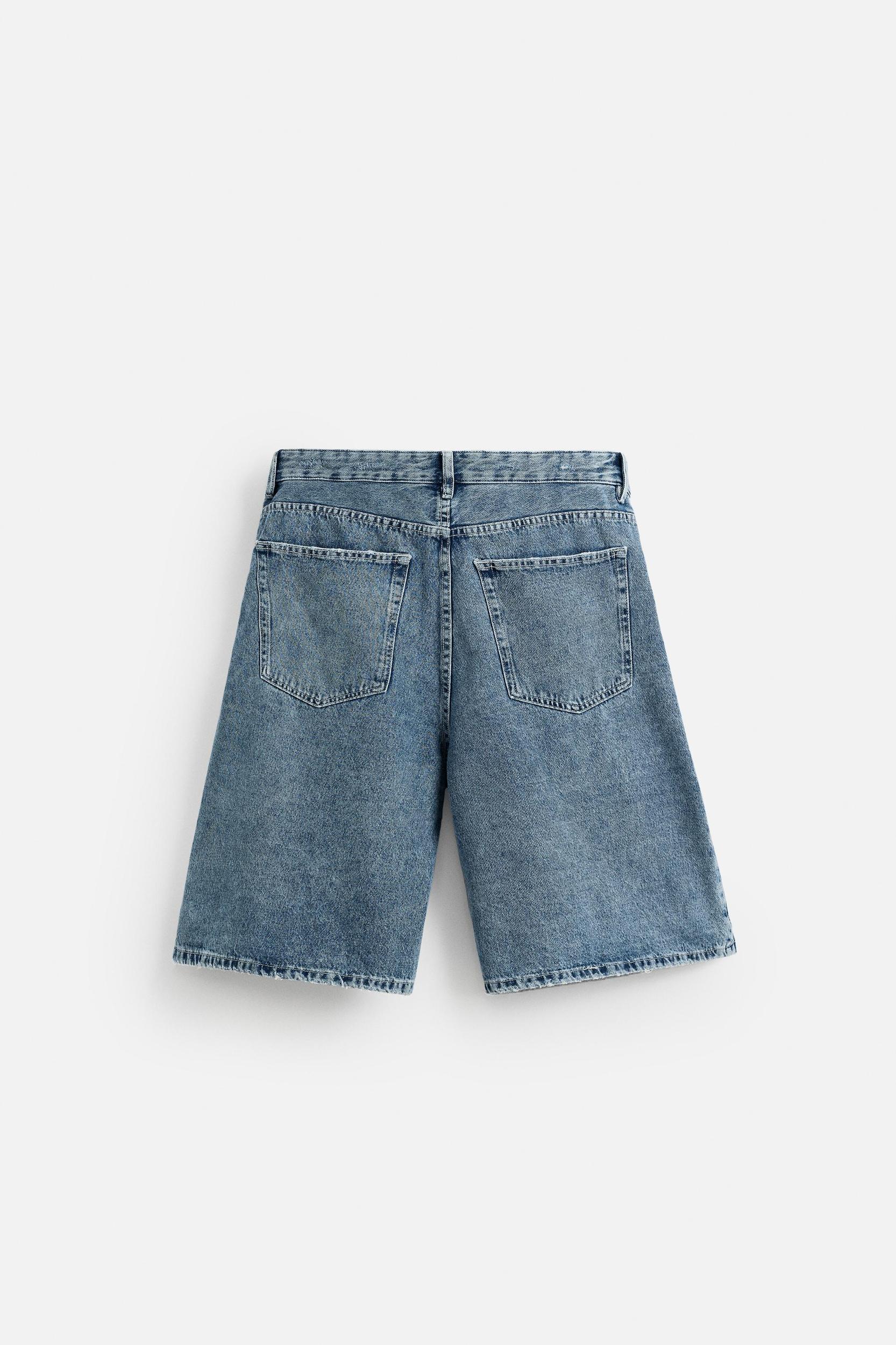 OVERSIZED FIT DENIM BERMUDA SHORTS Product Image