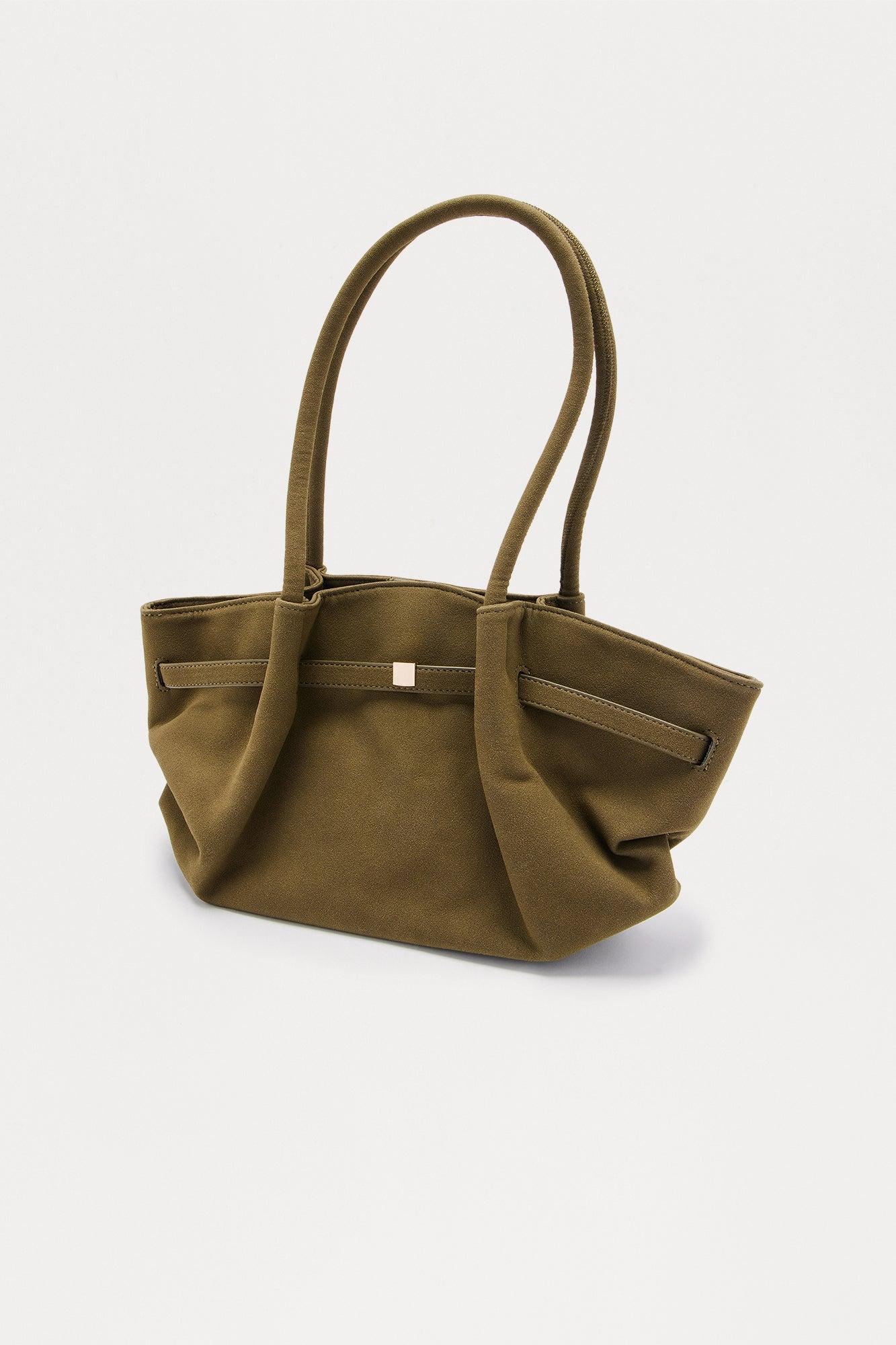 Carlington Faux Suede Shoulder Bag - Olive Female Product Image