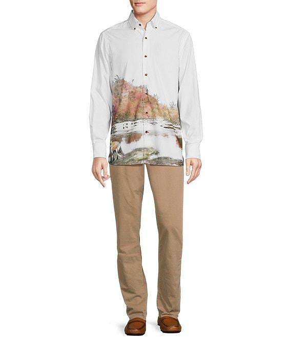Cremieux Blue Label Down East Collection Landscape Print Long-Sleeve Woven Shirt Product Image