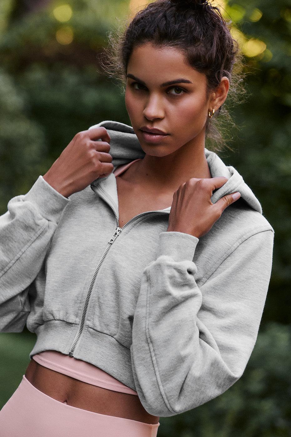 Sweet Escape Zip Up Hoodie - Athletic Heather Grey Product Image