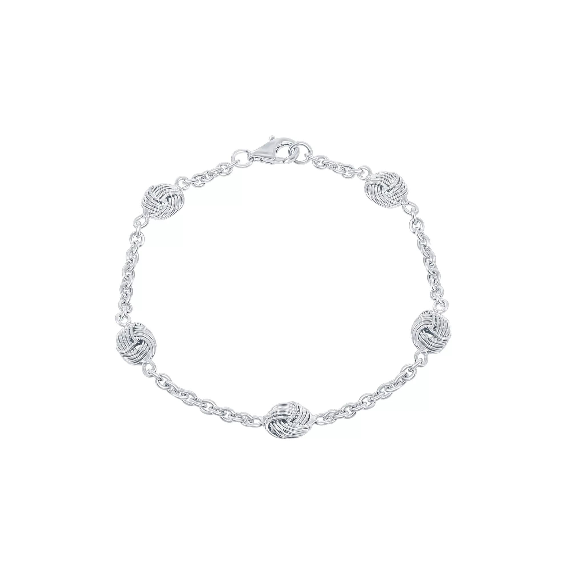 Sterling Silver Love Knot Bracelet, Women's, Size: 7.25" Product Image