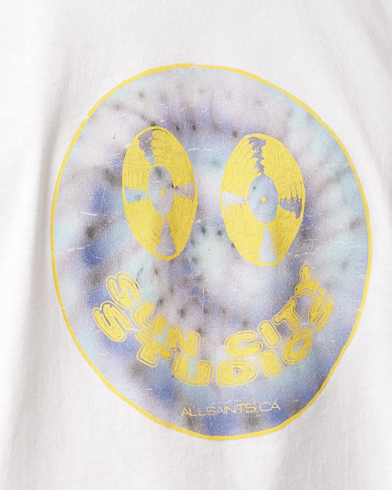 Spun Out Boxy Short Sleeve Graphic T-Shirt Chalk White | ALLSAINTS US Product Image