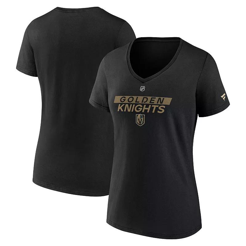 Women's Fanatics Black Boston Bruins Authentic Pro Core Primary V-Neck T-Shirt,  Product Image