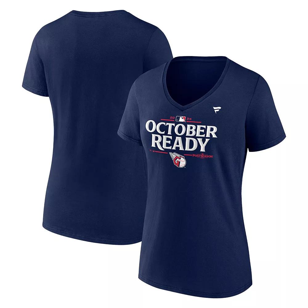 Women's Fanatics Navy Cleveland Guardians 2024 MLB Postseason Plus Size Locker Room V-Neck T-Shirt, Size: 4XL, Grd Blue Product Image