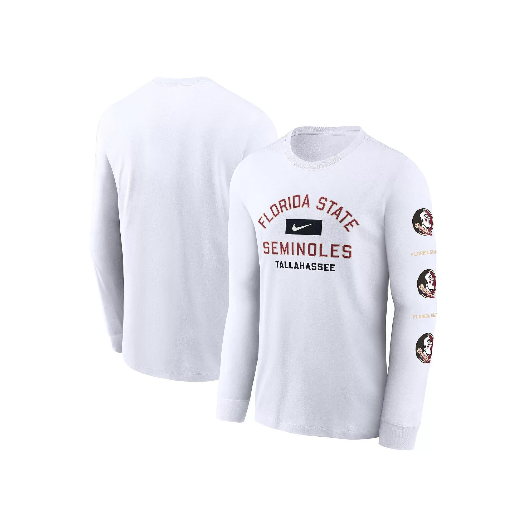 Men's Nike White Florida State Seminoles Primetime Classic Location Long Sleeve T-Shirt, Size: Small Product Image