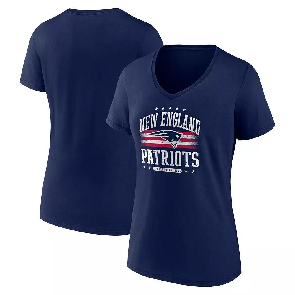 Women's Fanatics Navy New England Patriots Americana V-Neck T-Shirt,  Product Image