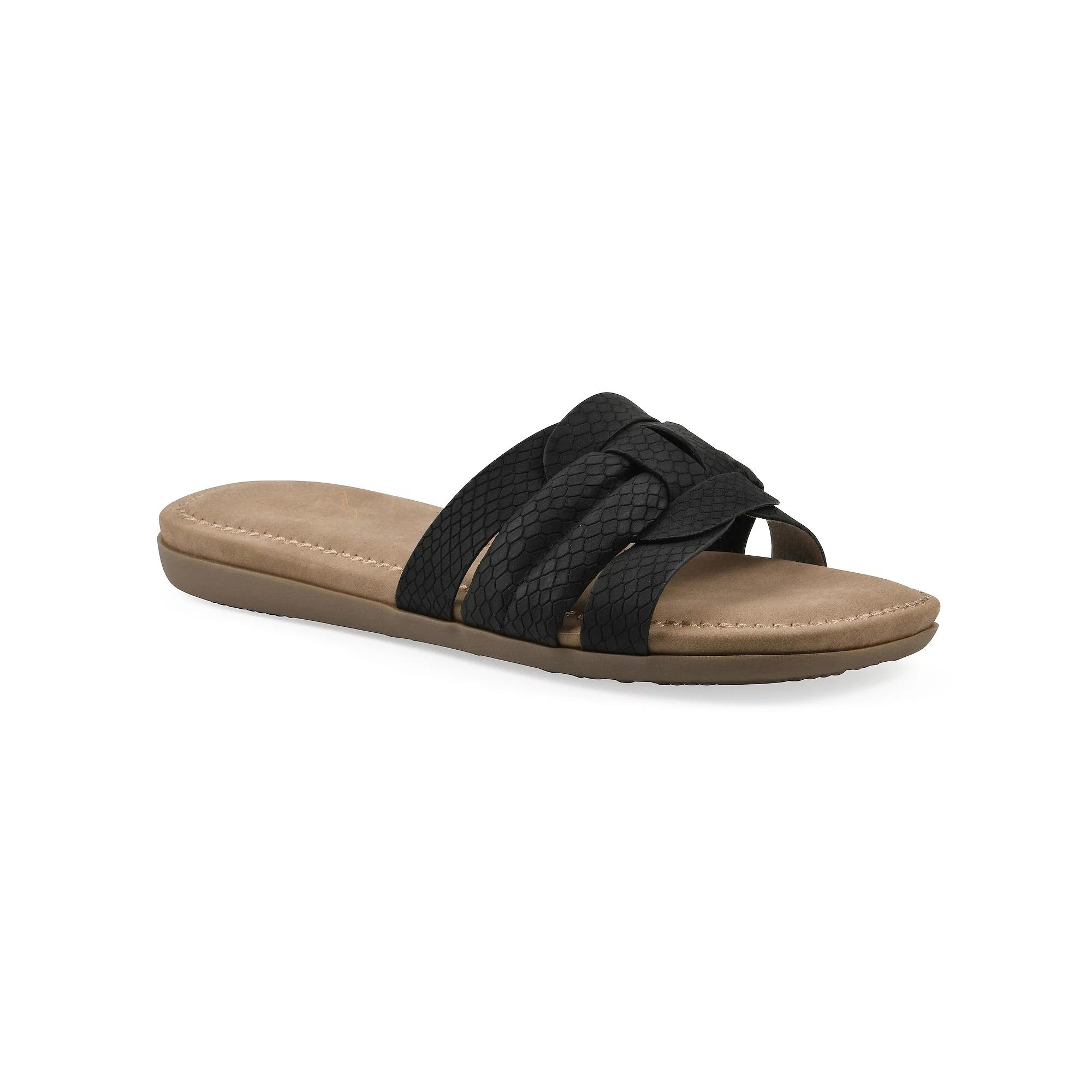 Cliffs by White Mountain Fraley Women's Slide Sandals, Size: 9.5, Black Embossed Product Image