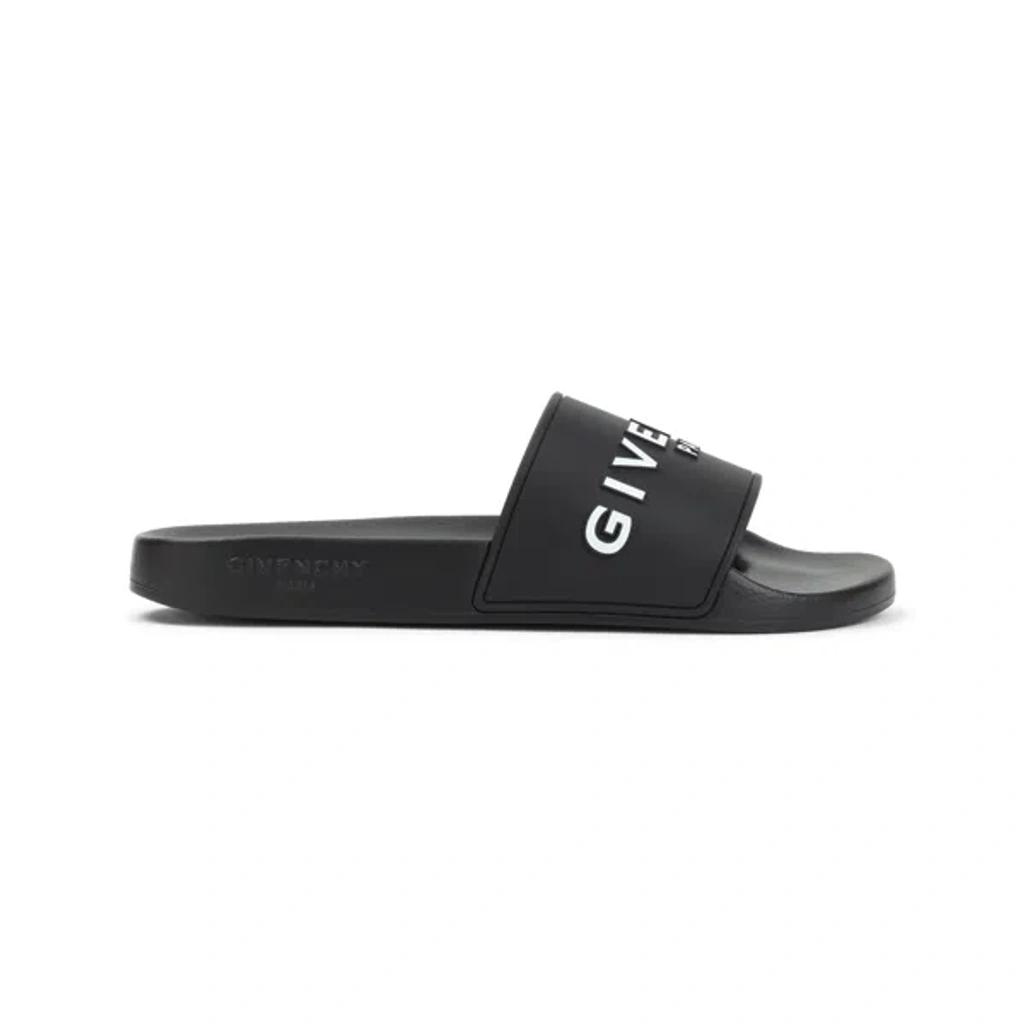 Black Logo-Print Pool Slides Product Image