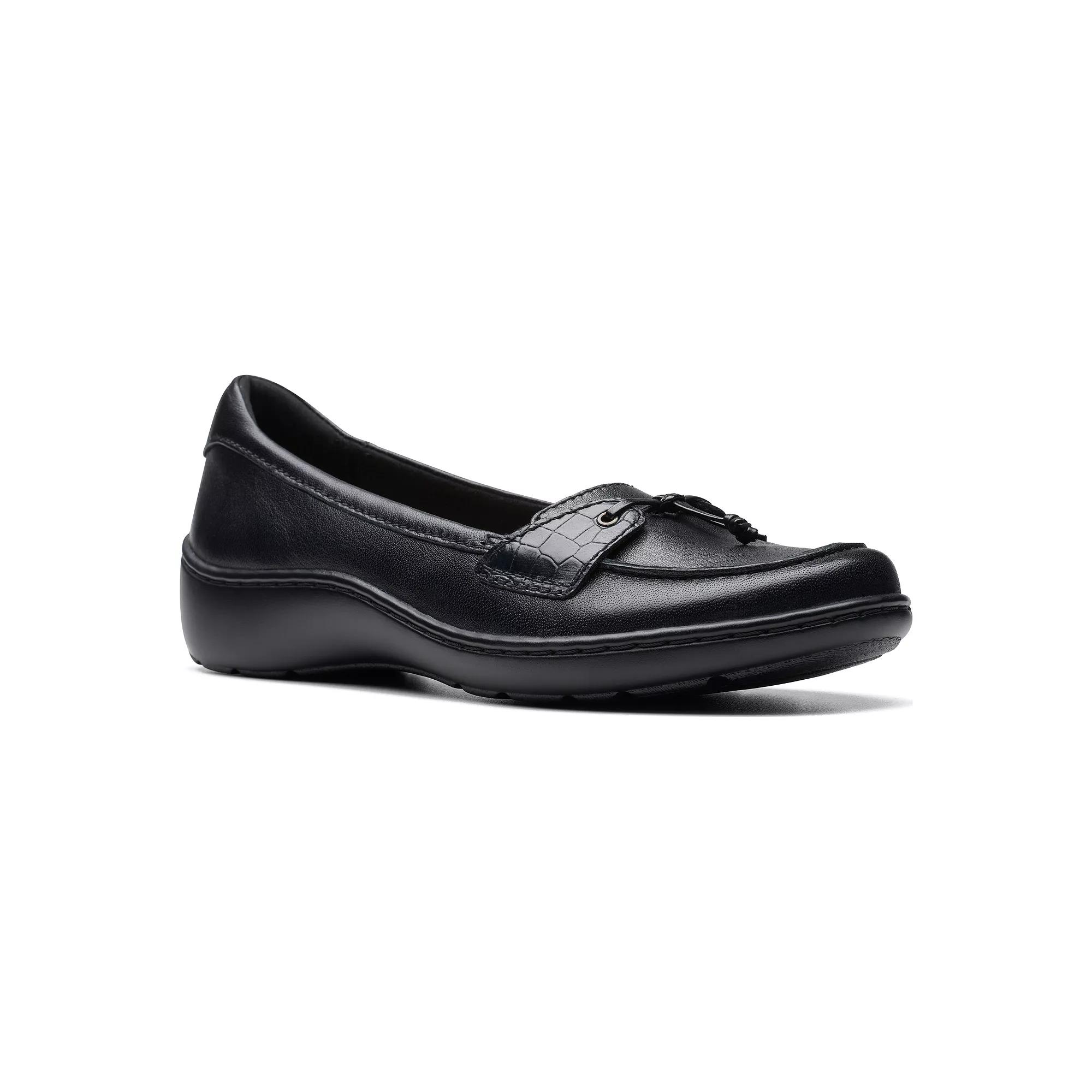 Clarks® Cora Haley Women's Leather Loafers, Size: 6.5, Black Product Image