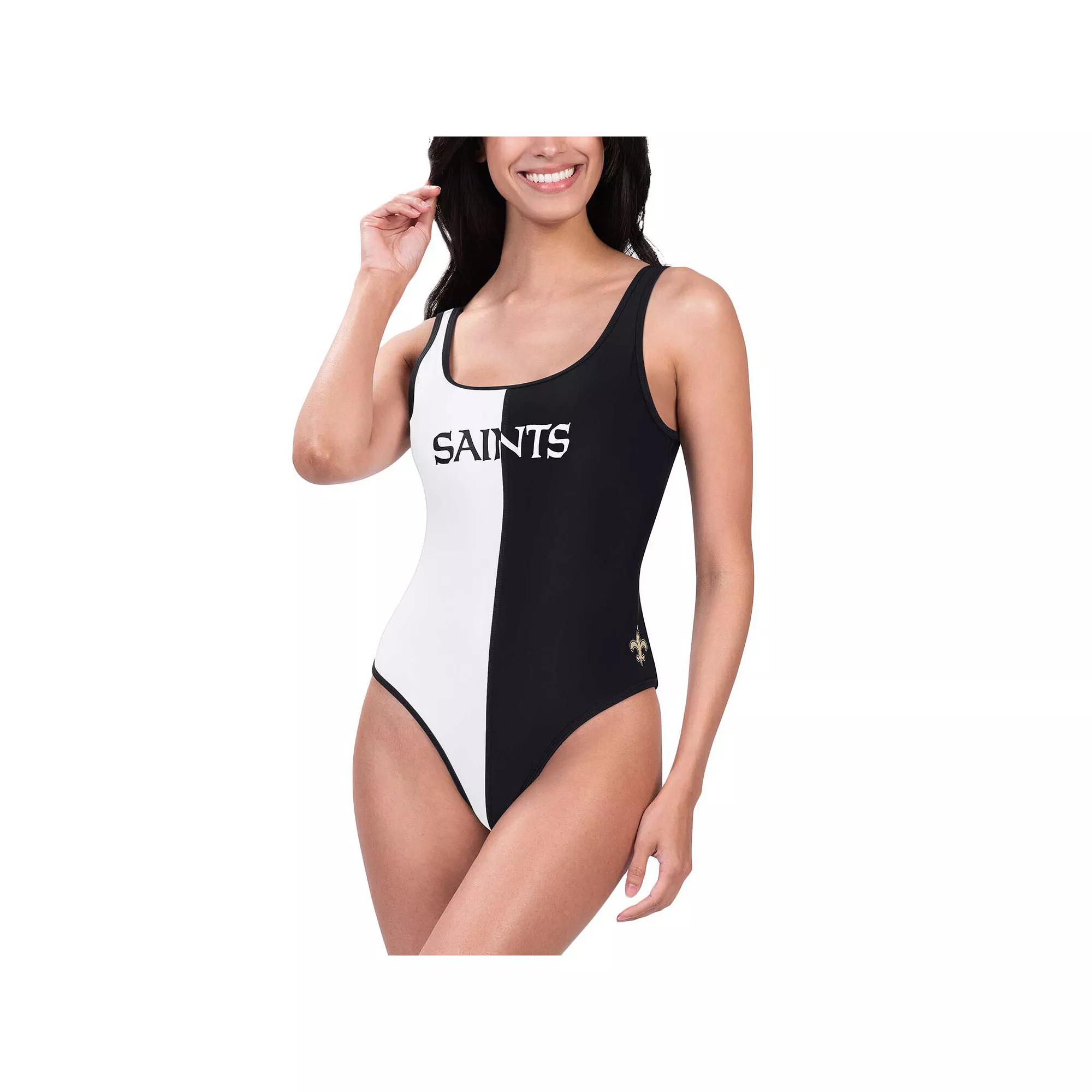 Women's G-III 4Her by Carl Banks Black/White Miami Dolphins Last Stand One-Piece Swimsuit,  Product Image