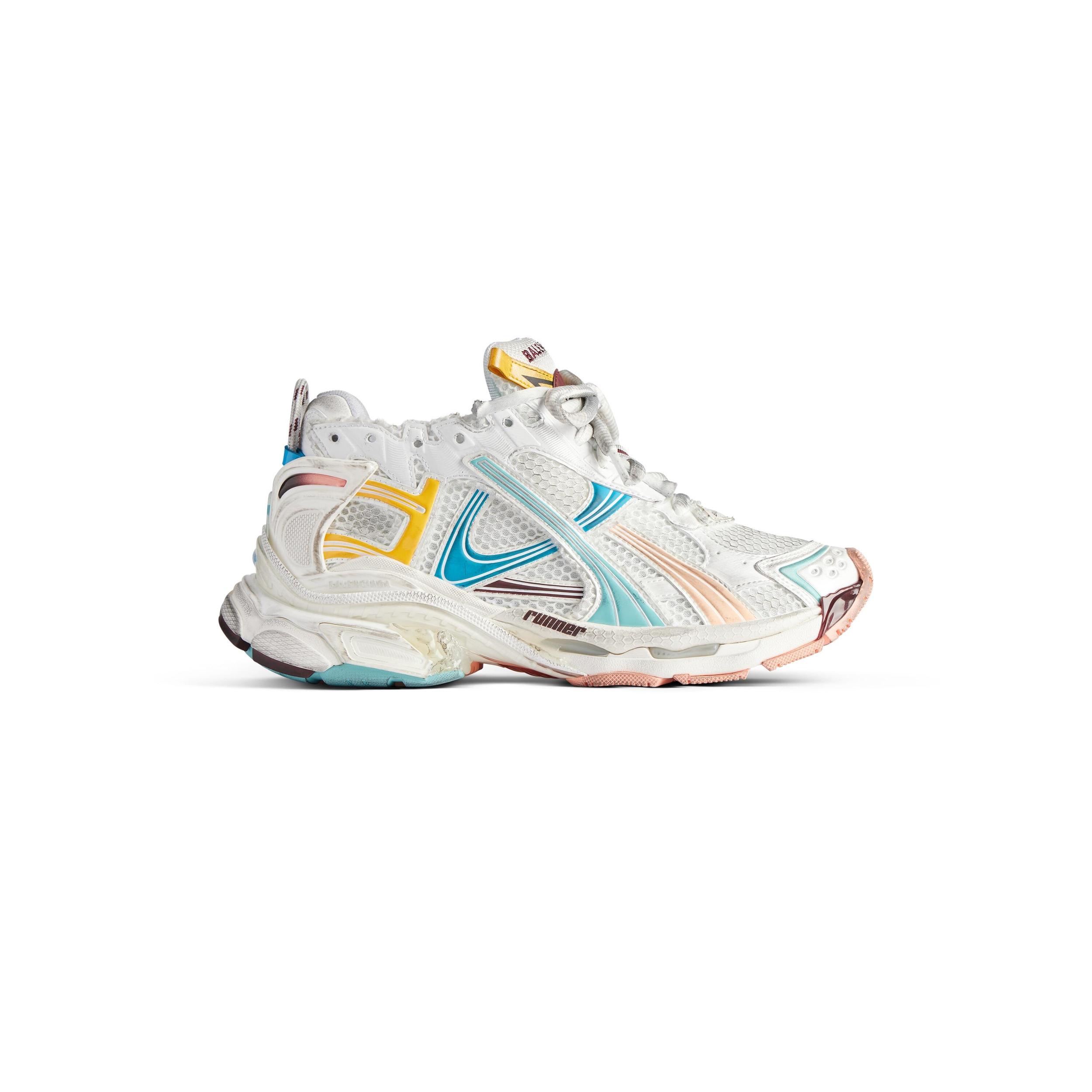 Women's Runner Sneaker in White/yellow/pink/blue Product Image