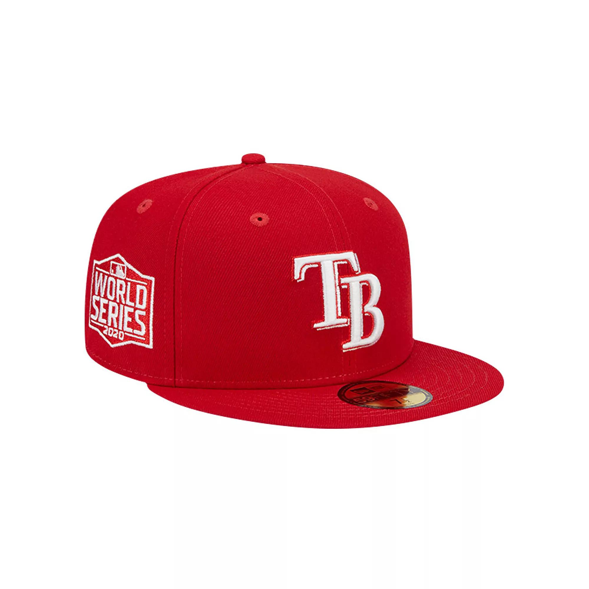 Men's New Era Red Tampa Bay Rays Logo 59FIFTY Fitted Hat, Size: 7 Product Image