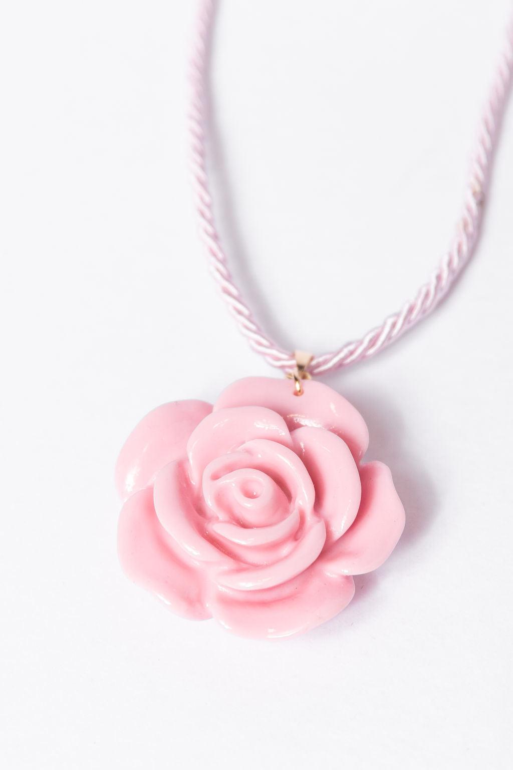 Pink Rose Rope Necklace FINAL SALE Product Image