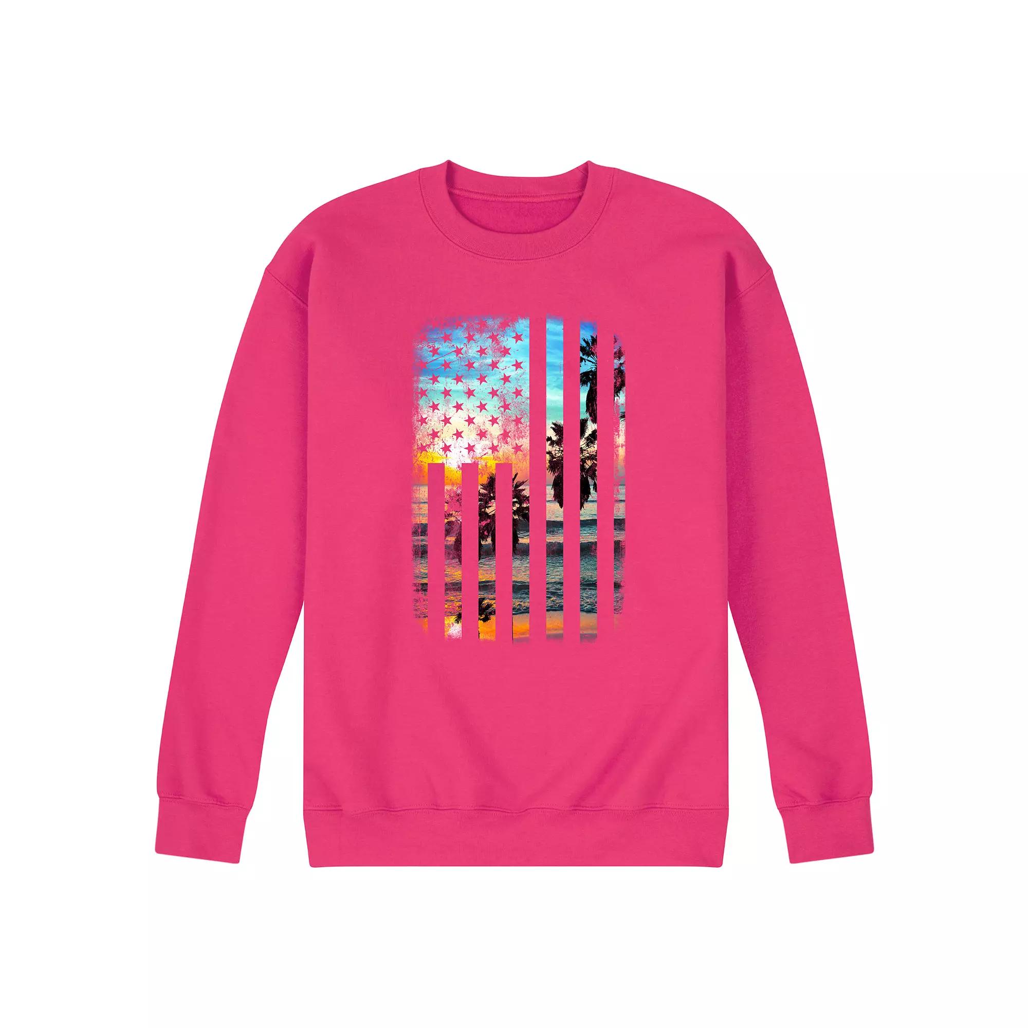 Men's Sunset Flag Fleece Sweatshirt,  Product Image