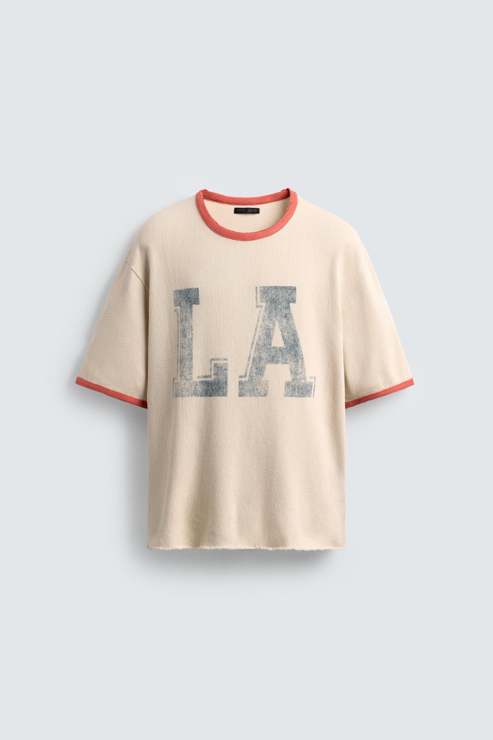 WASHED PRINT KNIT T-SHIRT Product Image