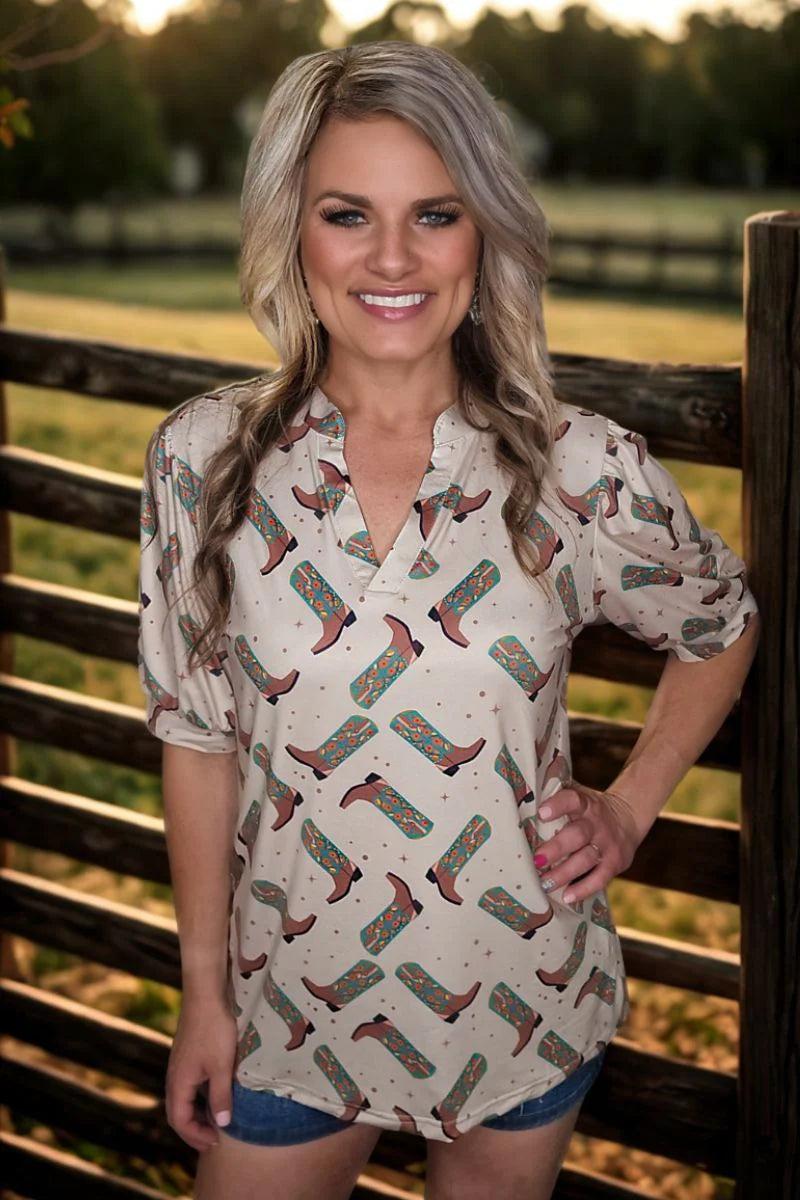 Sterling Kreek Better In Boots Top* Product Image